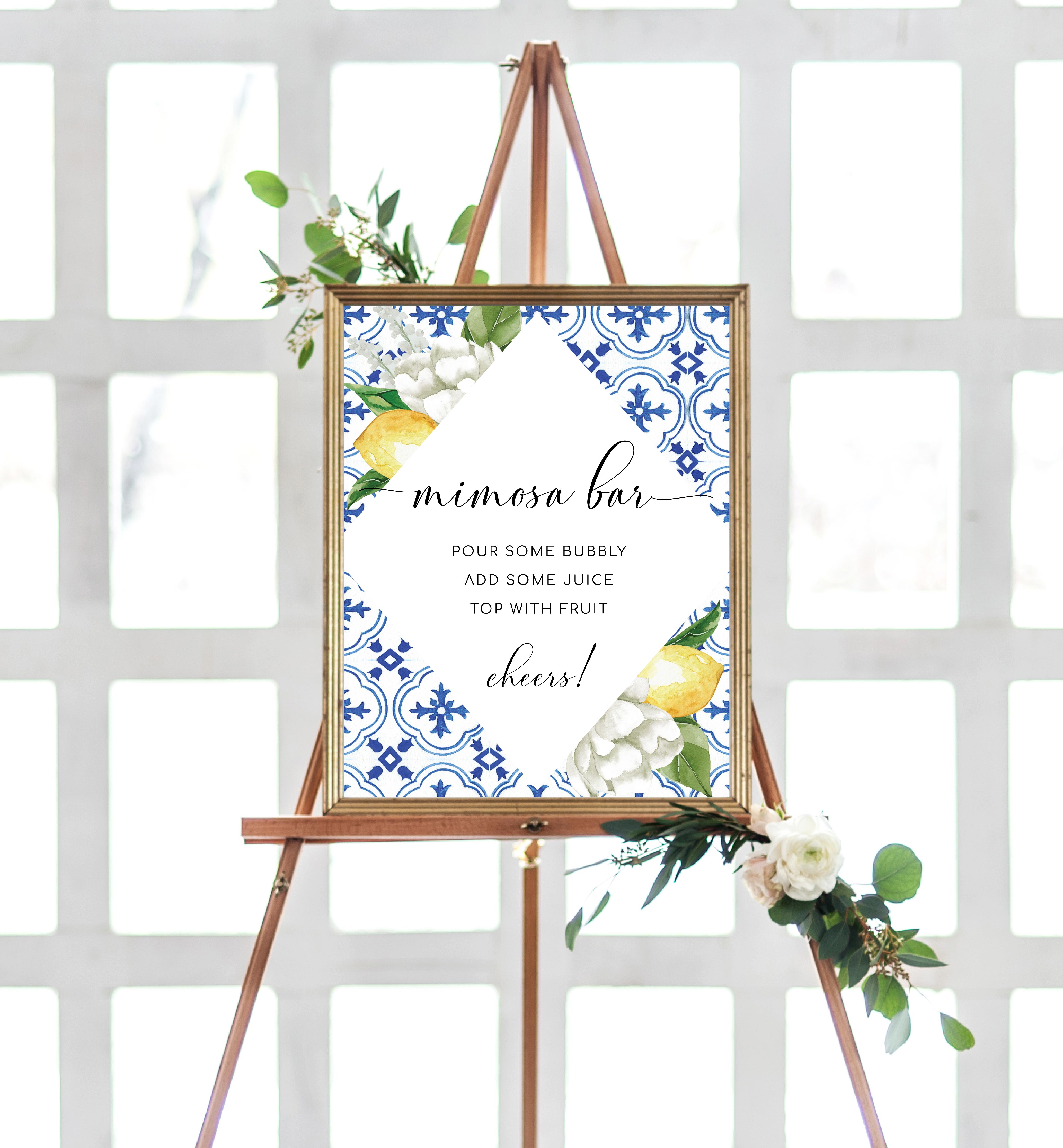 MED-BLU-7-B1004 - THE MED - LEMONS - MIMOSA BAR SIGN design preview