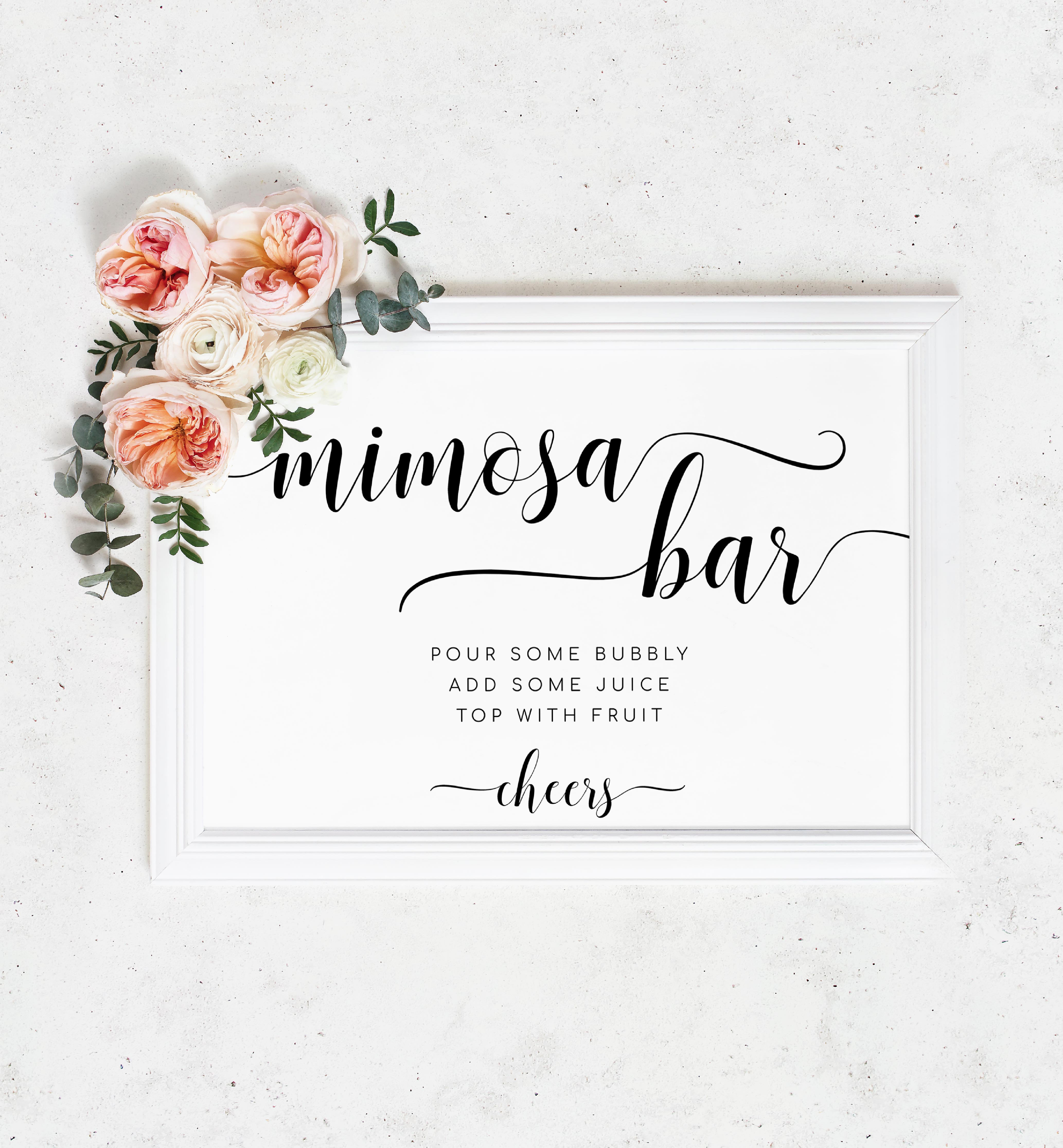 LEY-WHT-7-B1976 - LEYTON SCRIPT - WHITE - MIMOSA BAR SIGN design preview