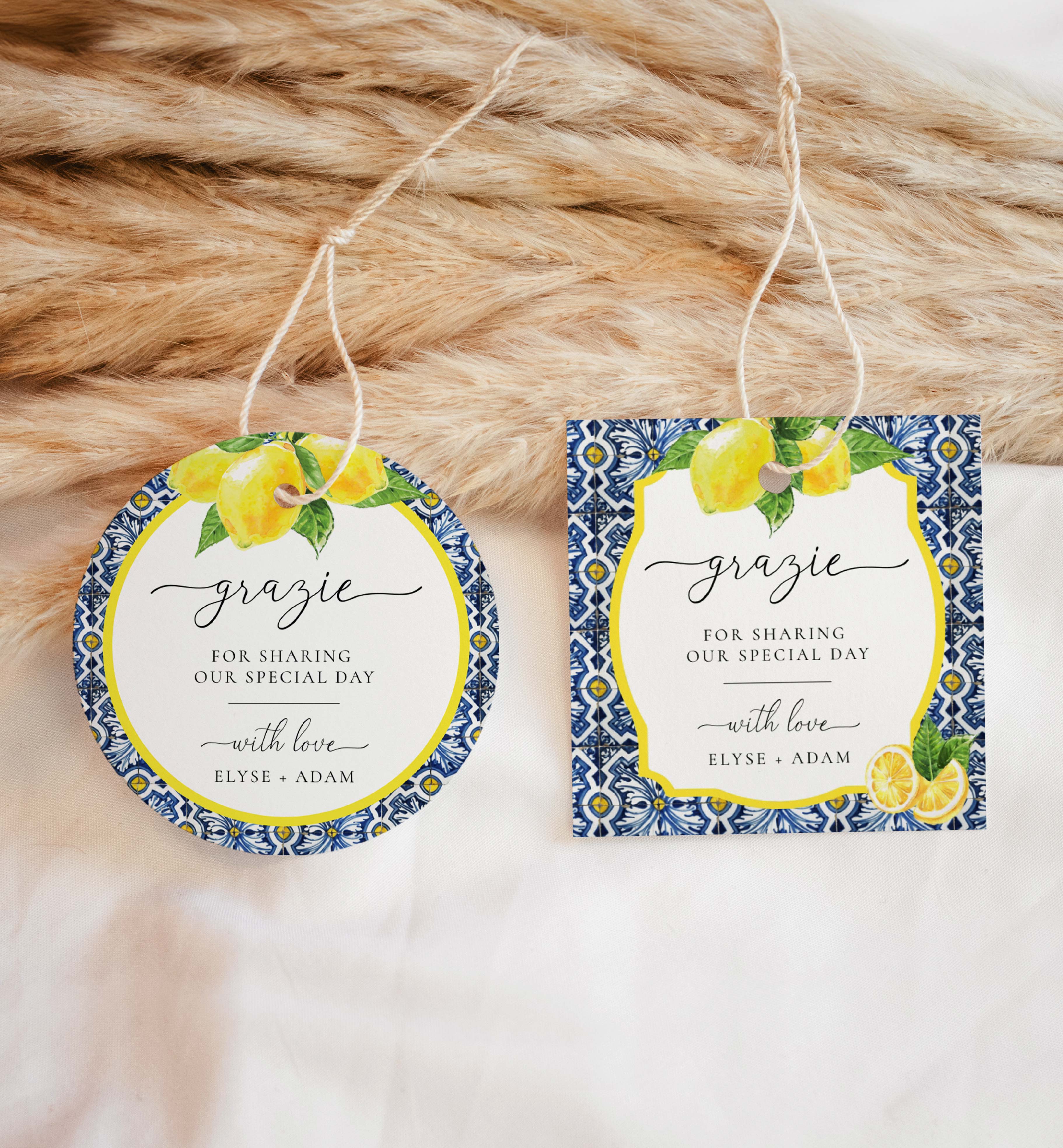 POS-BLY-6-B3236 - POSITANO - BLUE TILE - LEMONS - GRAZIE TAG design preview