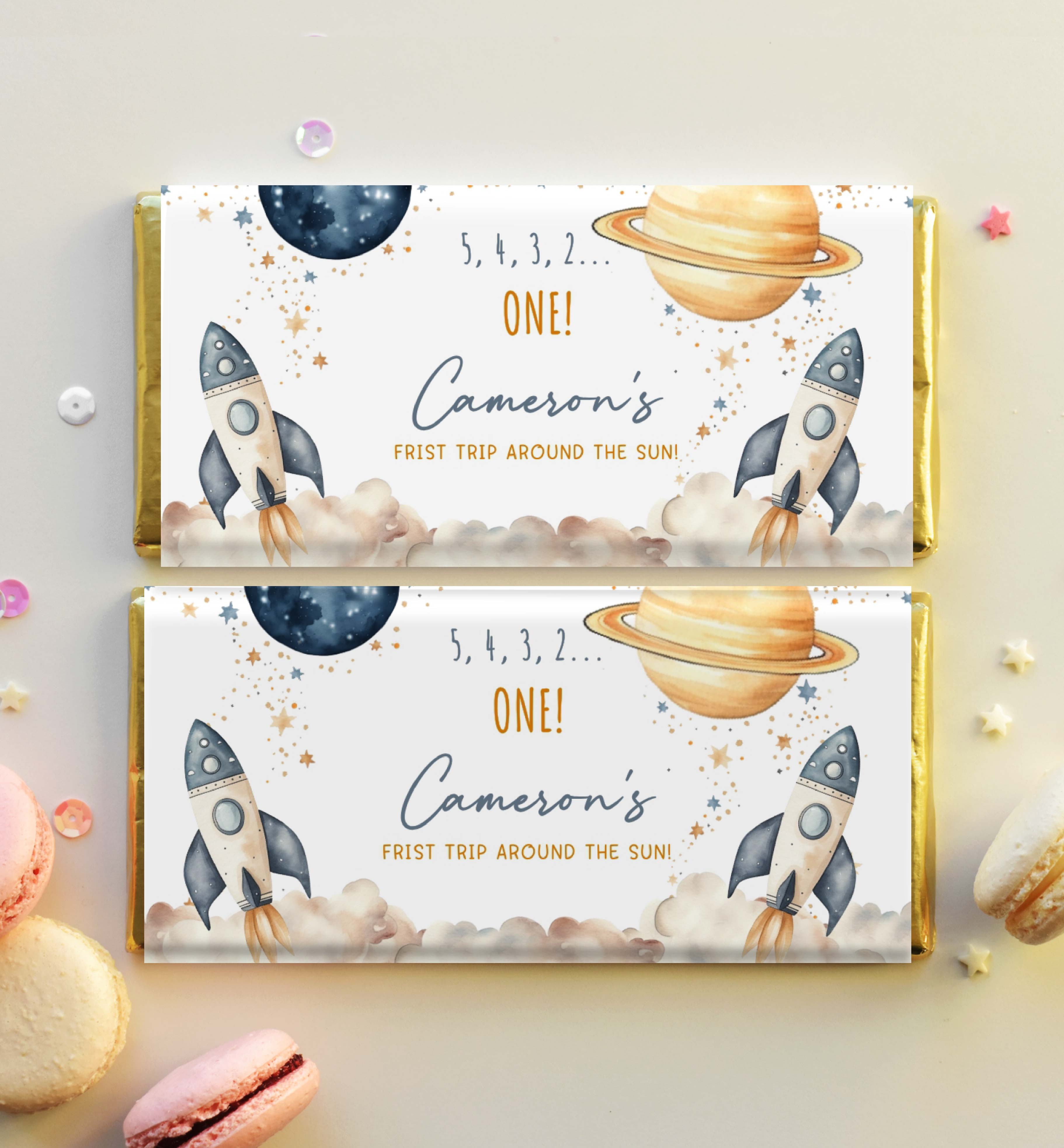 SPA-WHT-6-B3340 - SPACE - WHITE - CHOCOLATE WRAPPER design preview