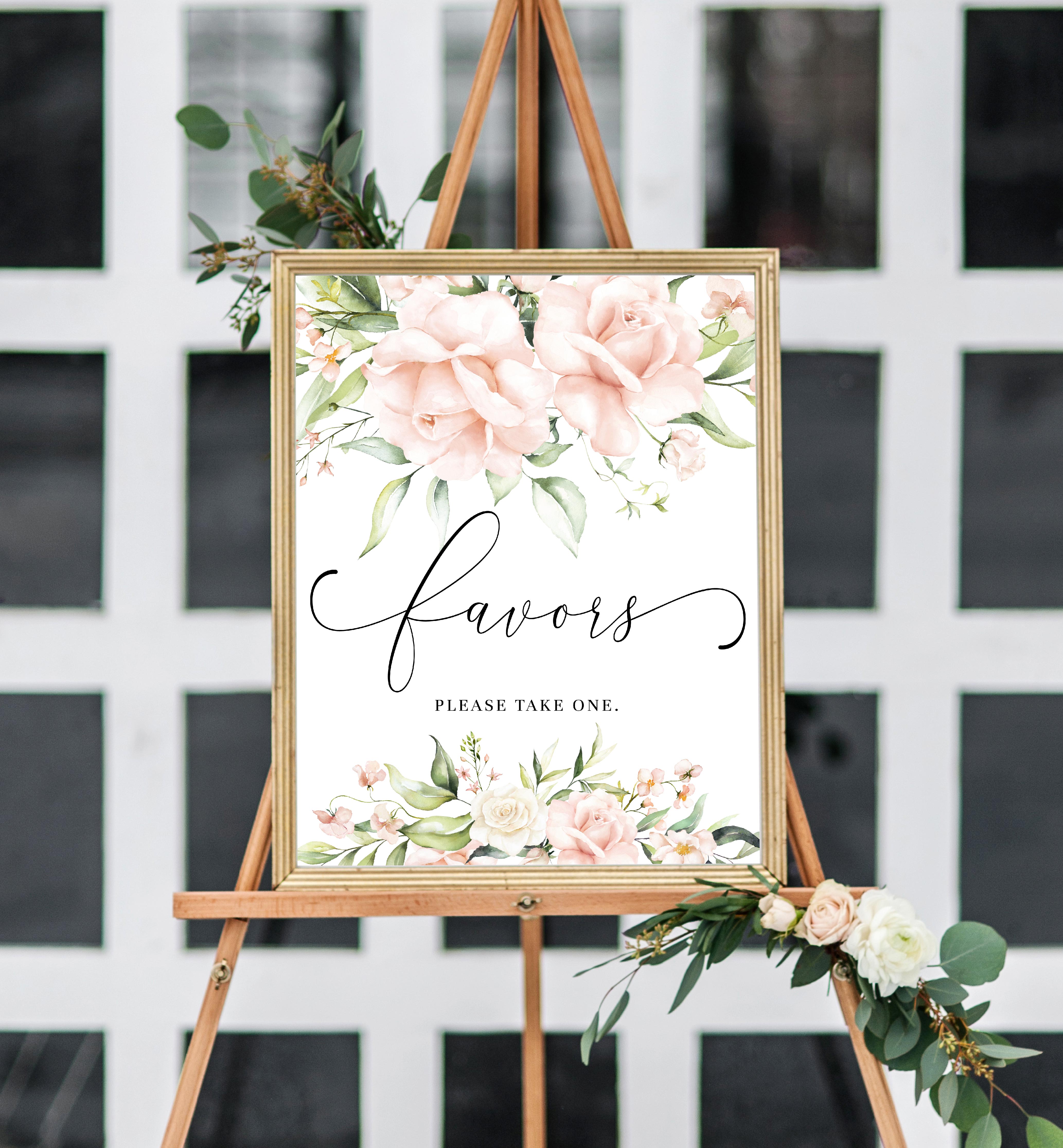PEM-PNK-7-B1984 - PEMBERLEY FLORAL - PINK - FAVOURS SIGN design preview