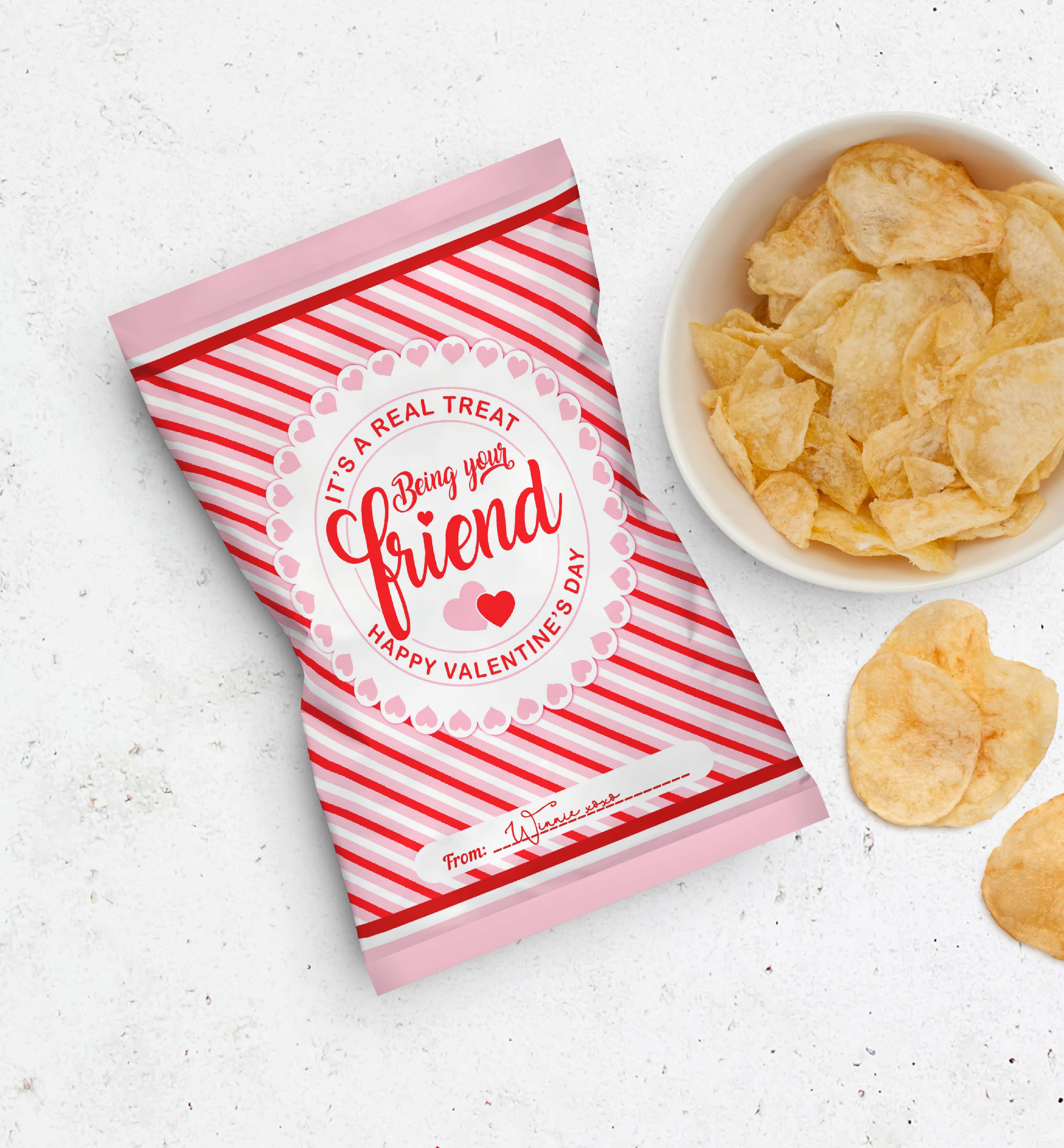 VAL-RPK-6-B3447 - VALENTINE - RED PINK - REAL TREAT VALENTINE'S DAY CHIP PACKET design preview