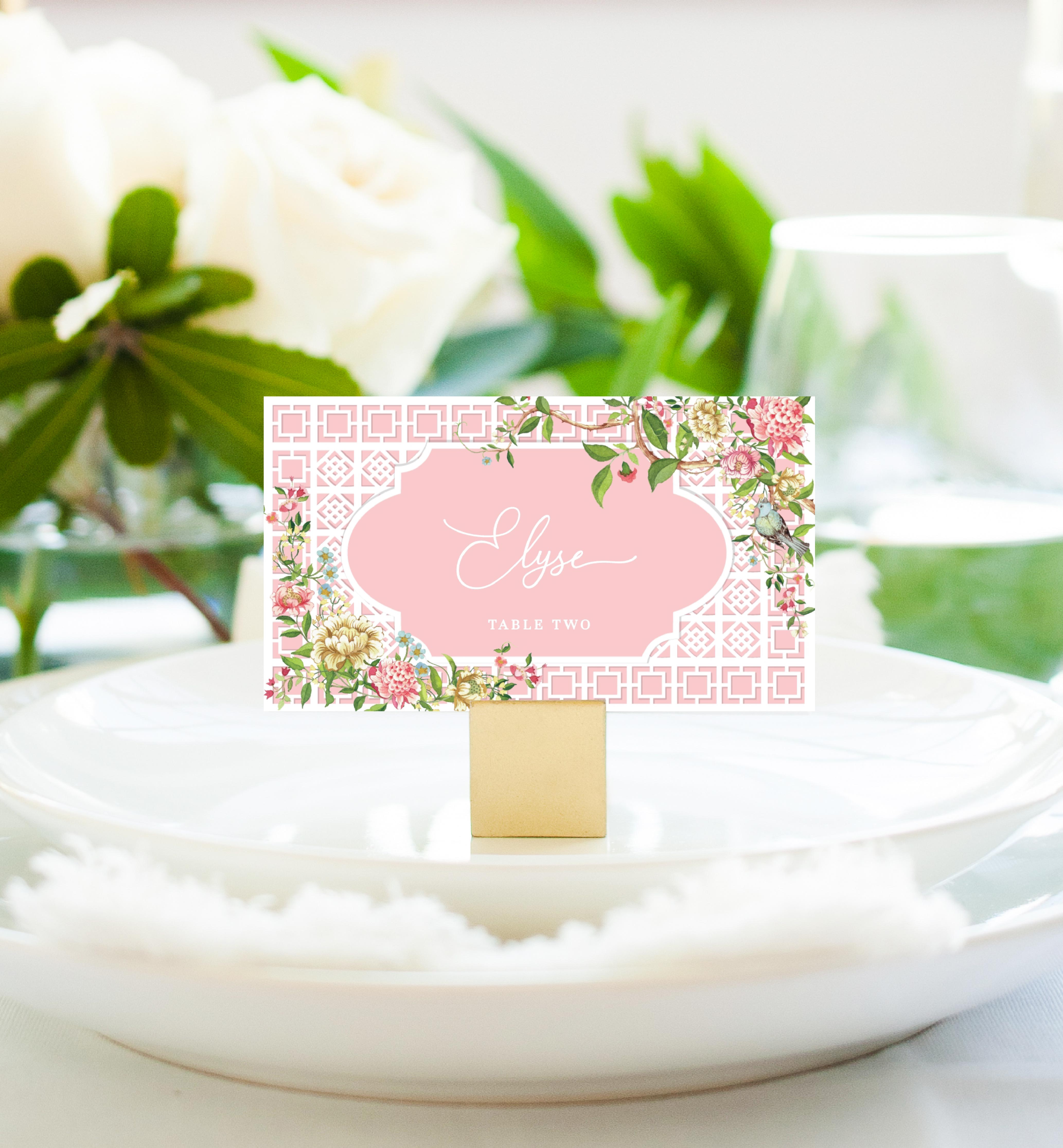 TRI-PNK-5-B1530 - TRIANON - PINK - PLACE CARDS design preview