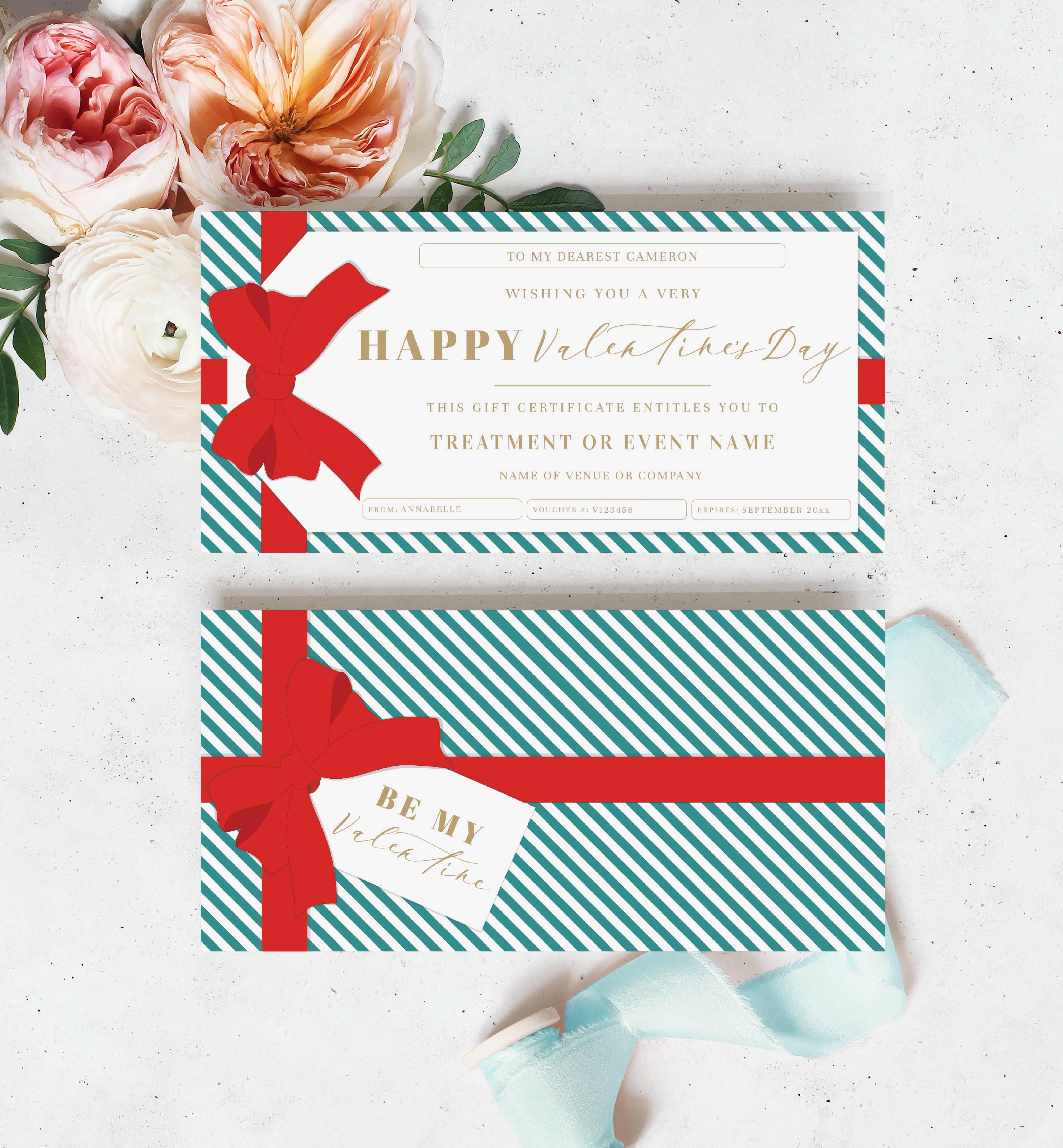 STR-RTE-14-B1821 - STRIPE - RED TEAL - VALENTINE'S DAY GIFT TAG GIFT CERTIFICATE design preview