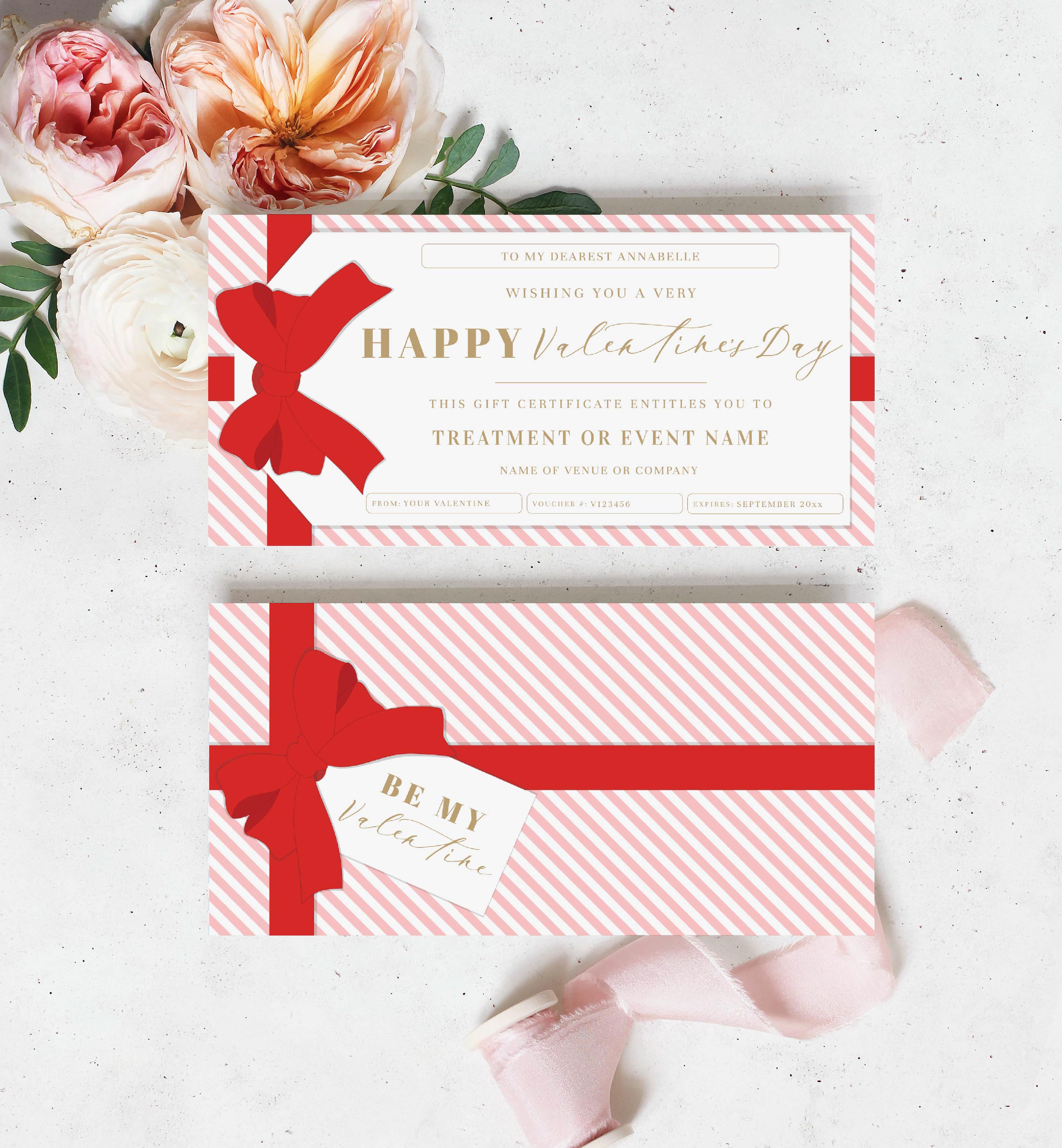 STR-RPK-14-B1821 - STRIPE - RED PINK - VALENTINE'S DAY GIFT TAG GIFT CERTIFICATE design preview