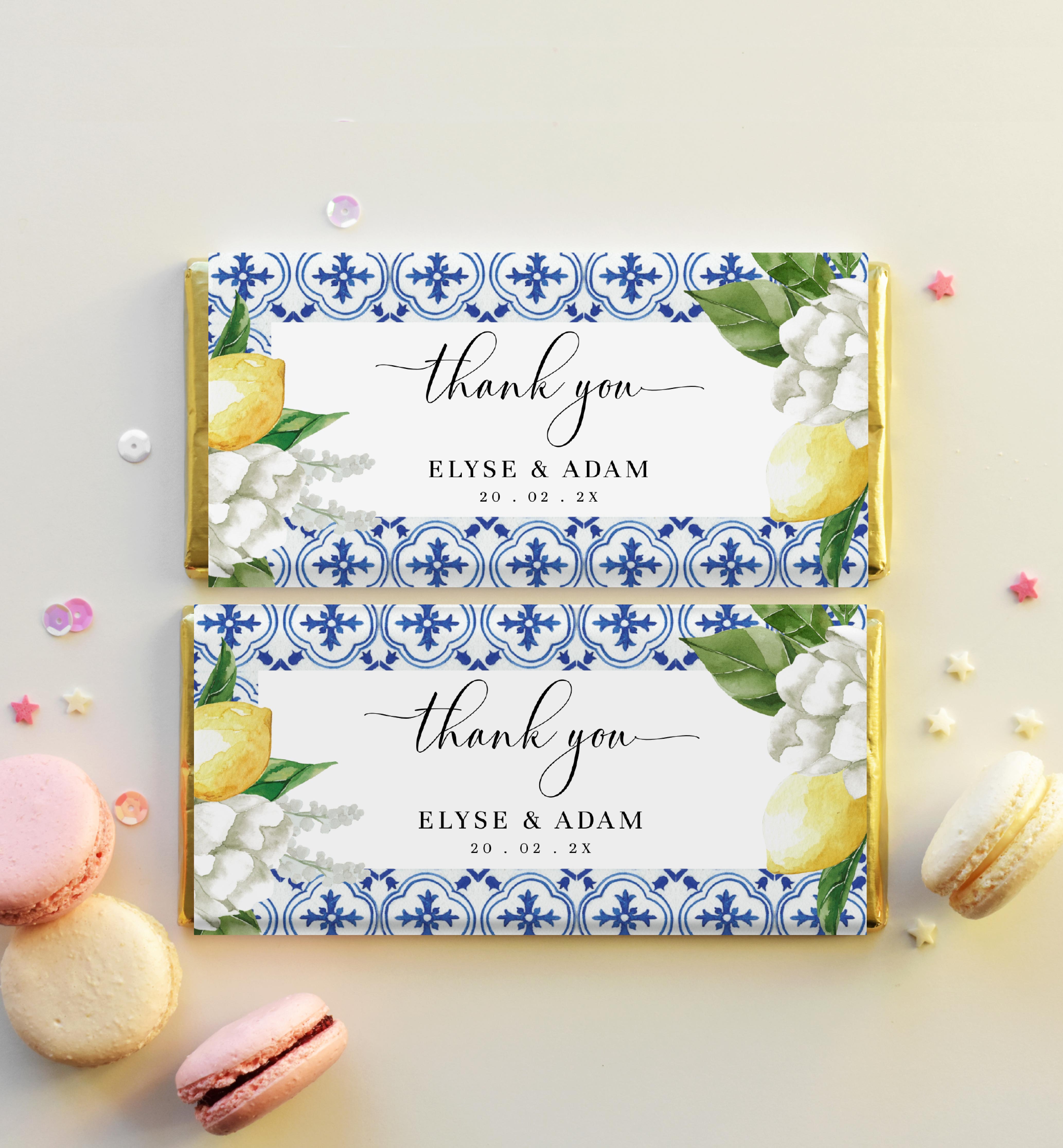 MED-BLU-6-B2264 - THE MED - LEMONS - CHOCOLATE WRAPPER design preview