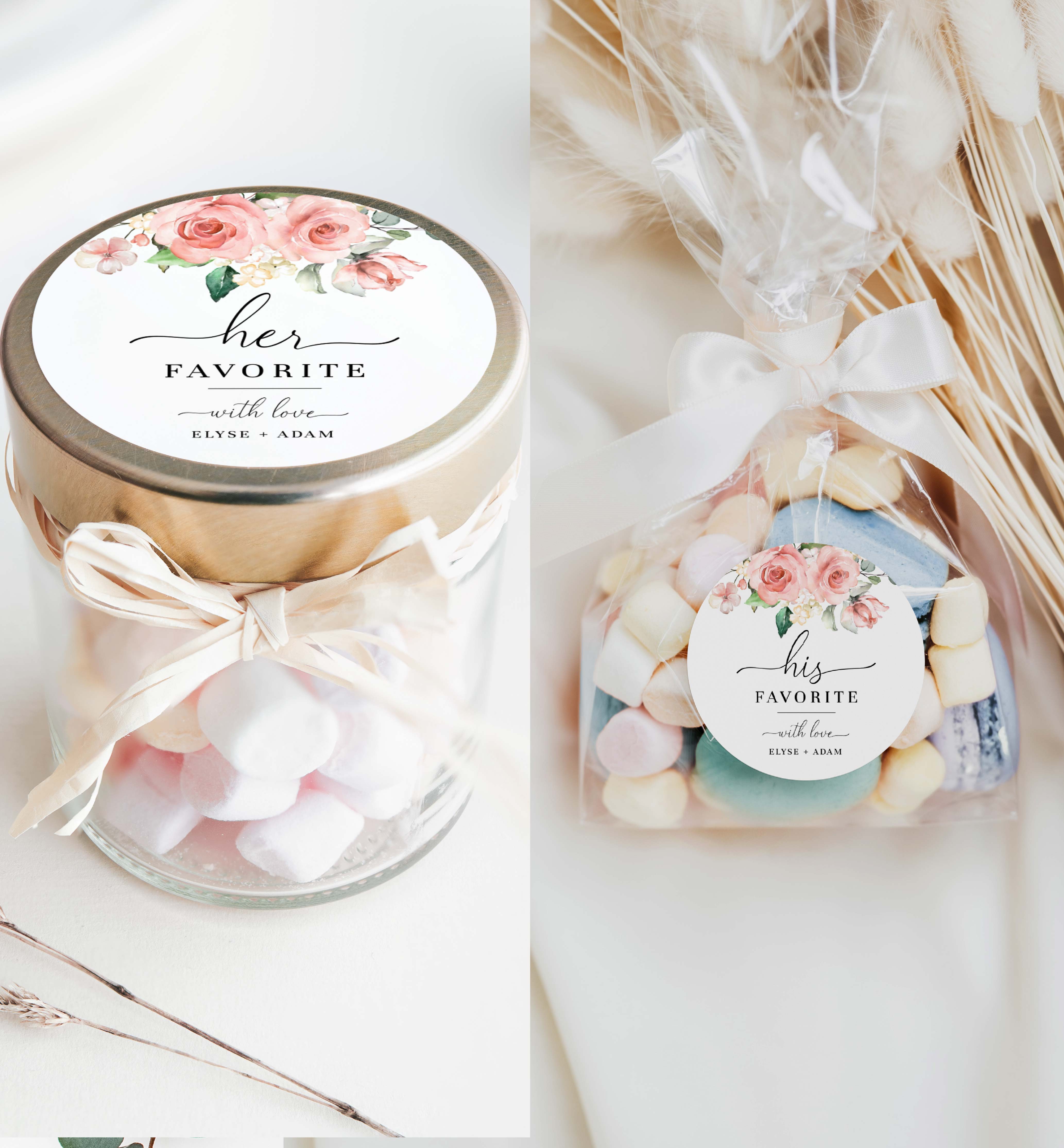 DAR-PNK-6-B2713 - DARCY FLORAL - PINK - HIS HER FAVOURITE TAG design preview