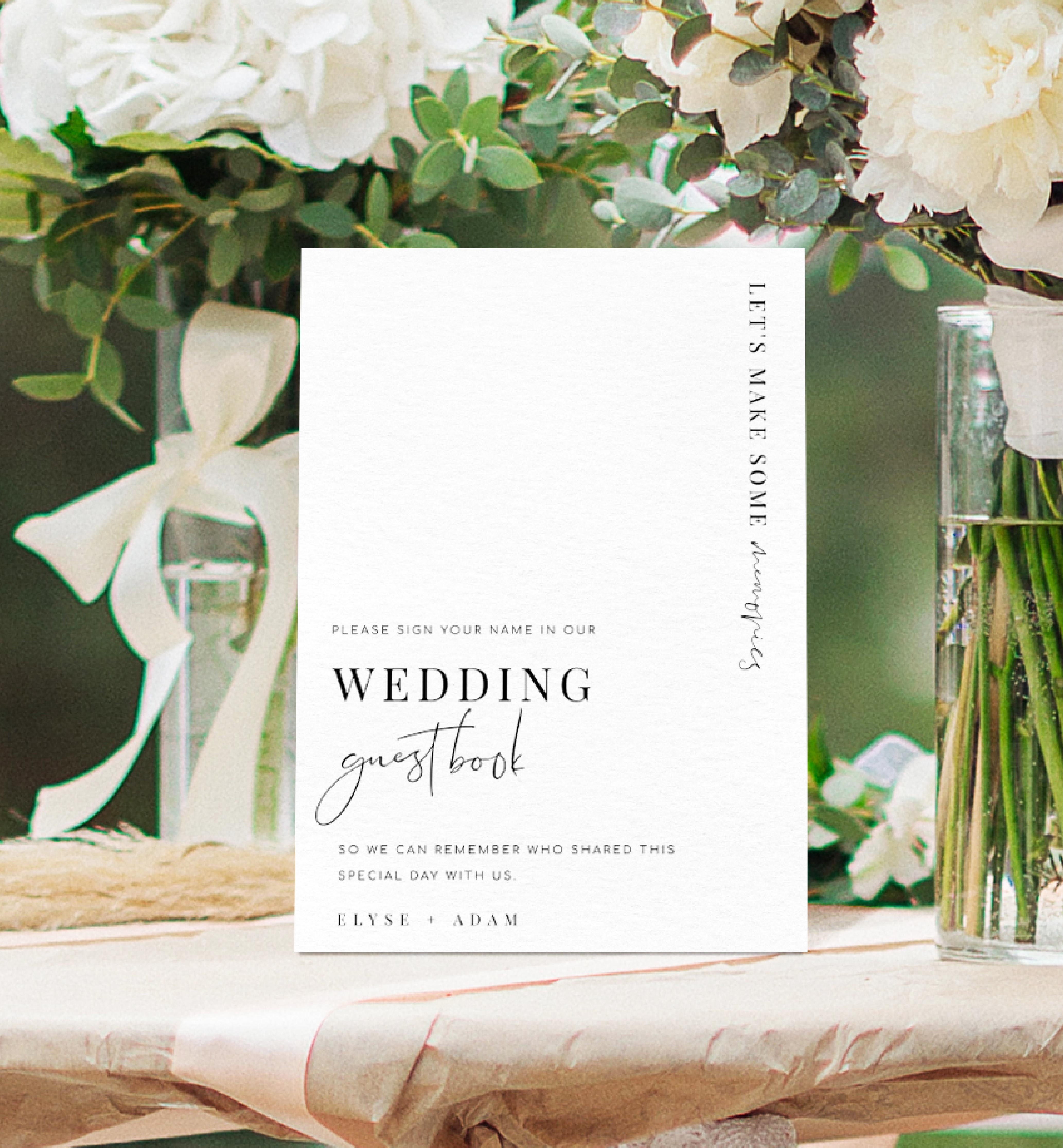 EST-WHT-7-B2173 - ESTELLE - WHITE - GUEST BOOK SIGN design preview