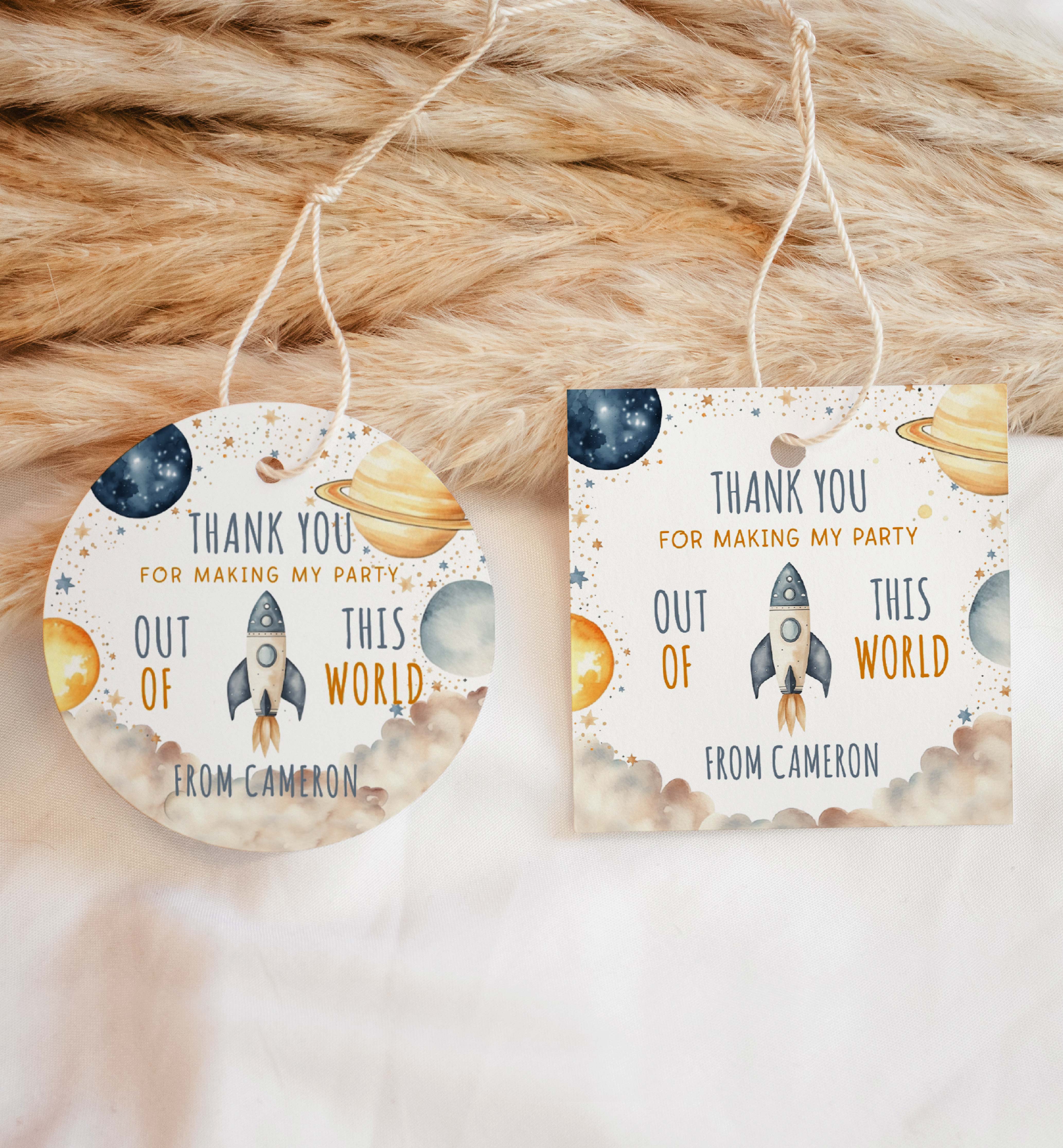 SPA-WHT-6-B2982 - SPACE - WHITE - THANK YOU TAG design preview