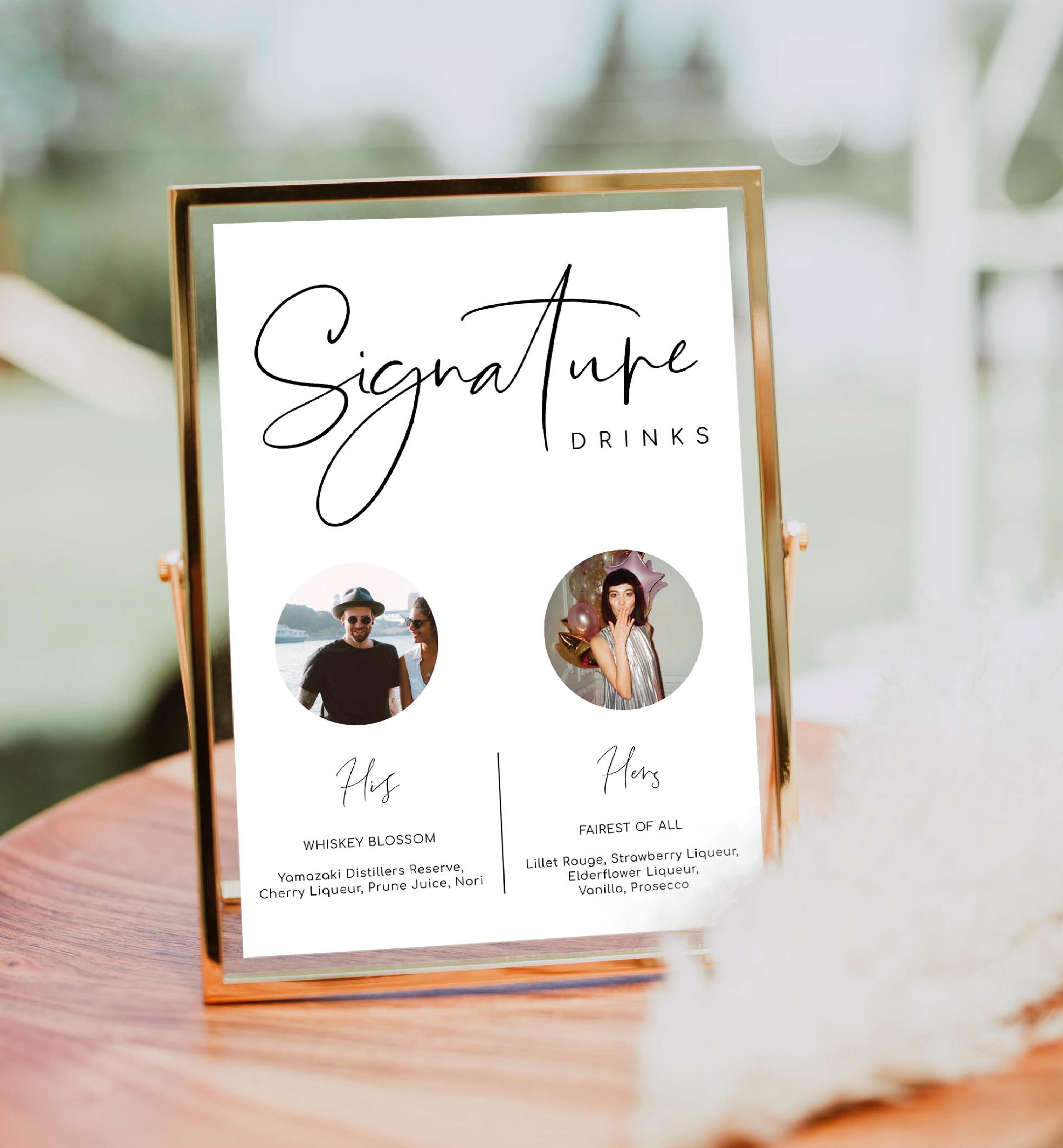 GIG-WHT-7-B922 - GIGI SCRIPT - WHITE - SIGNATURE DRINKS SIGN design preview