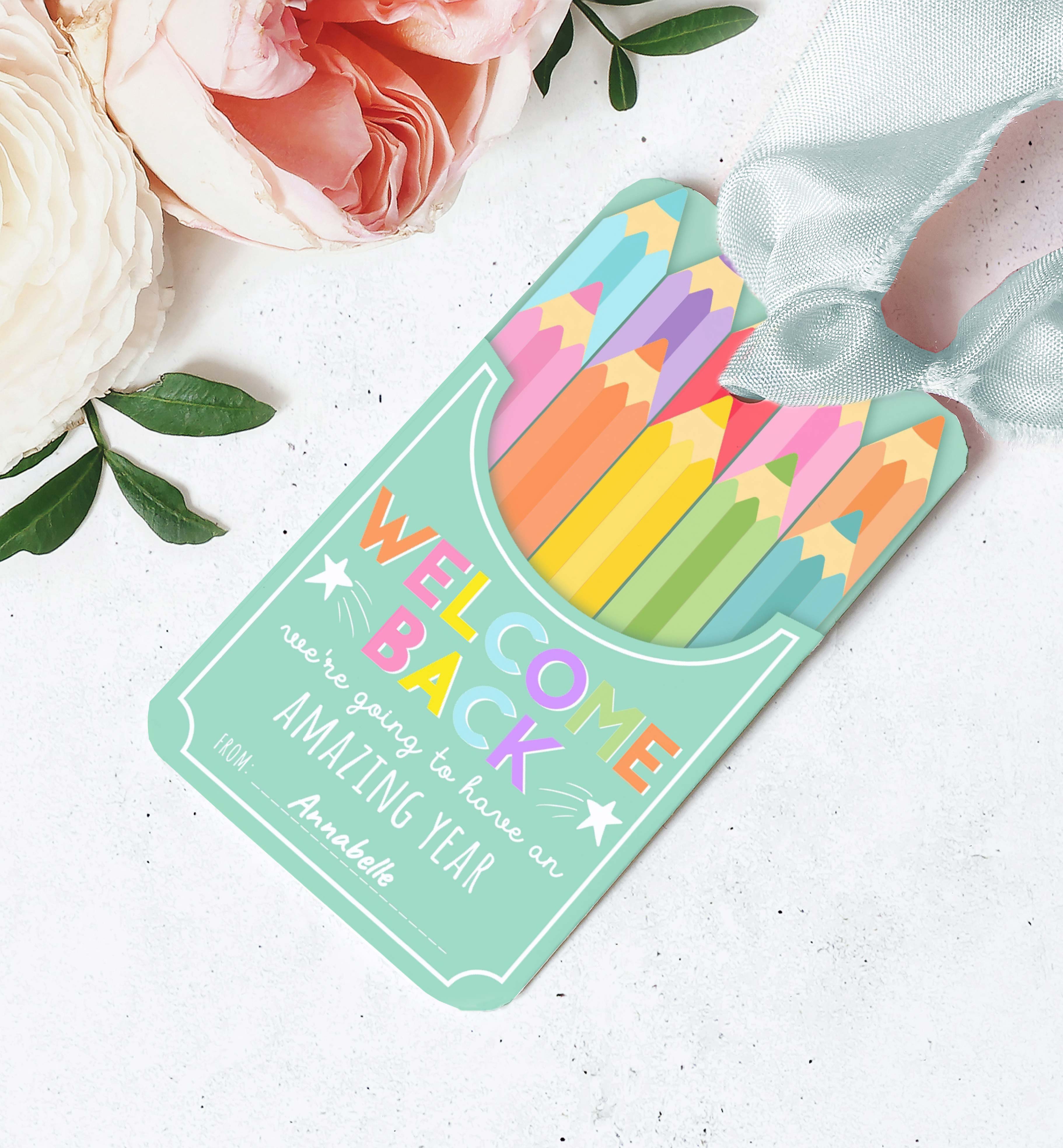 PEN-MNT-6-B3705 - PENCIL - MINT - WELCOME BACK TO SCHOOL TAG design preview
