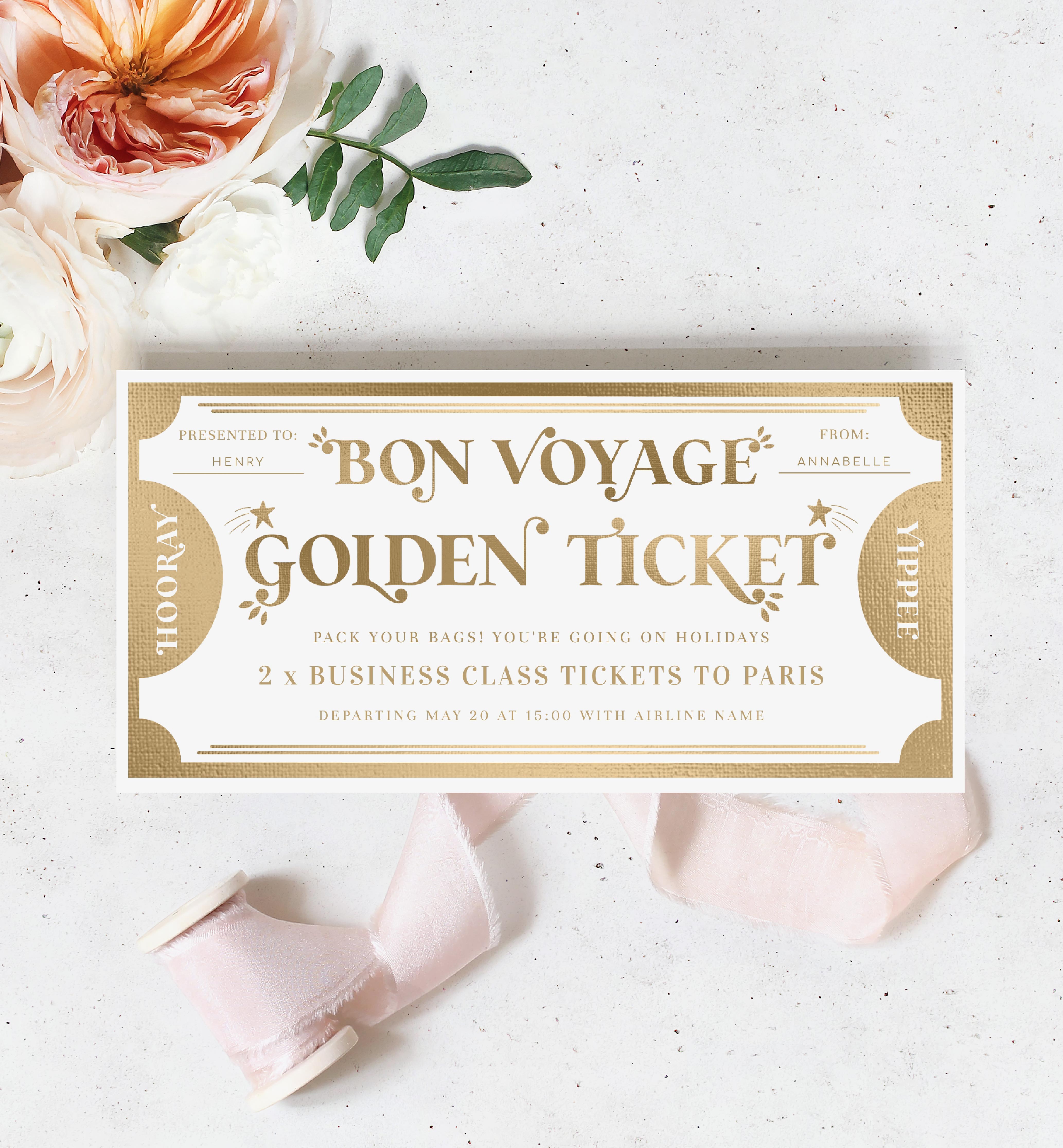 MAR-WHG-14-B2415 - MARGO - WHITE GOLD - BON VOYAGE GOLDEN TICKET design preview