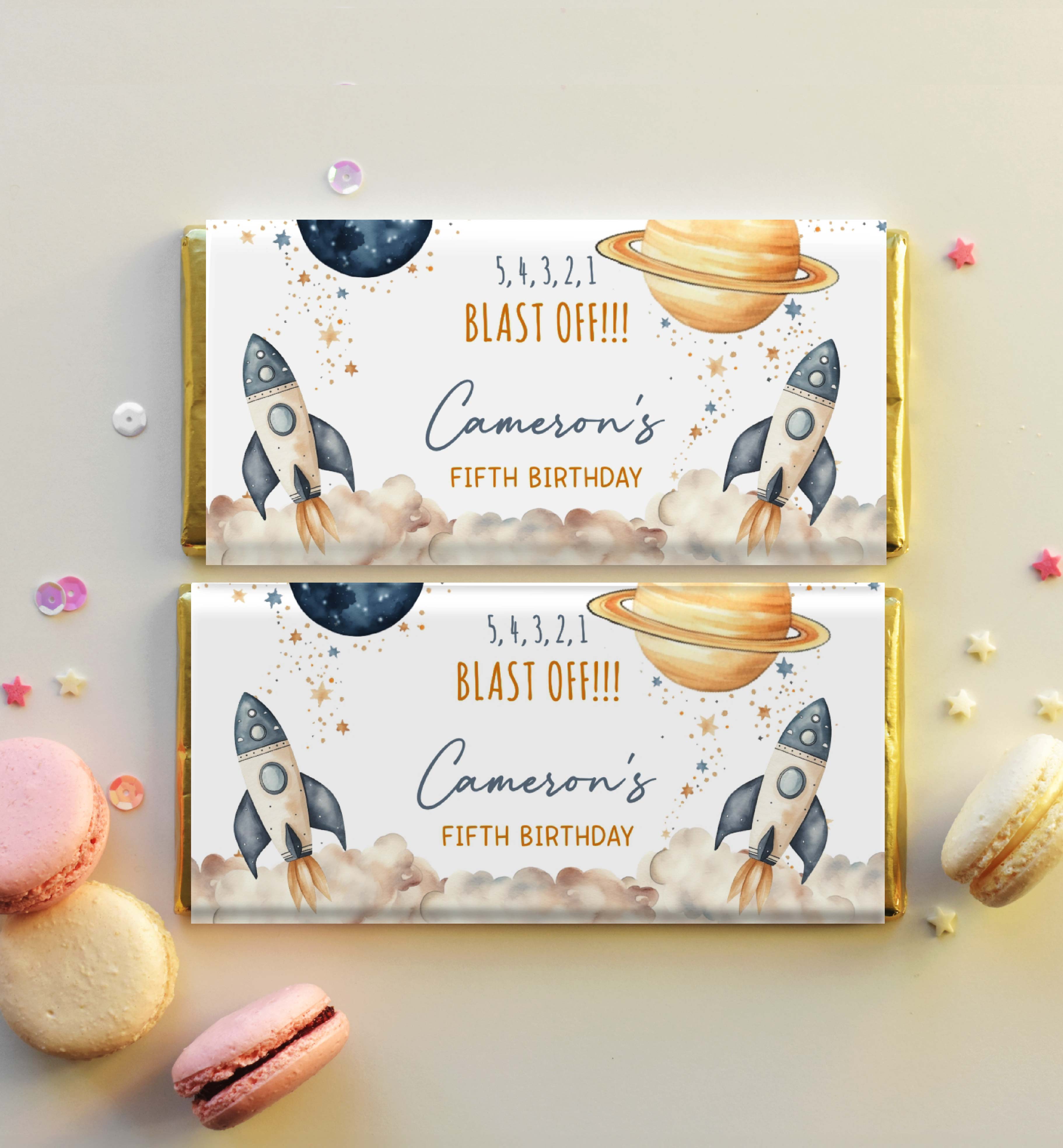 SPA-WHT-6-B3341 - SPACE - WHITE - CHOCOLATE WRAPPER design preview