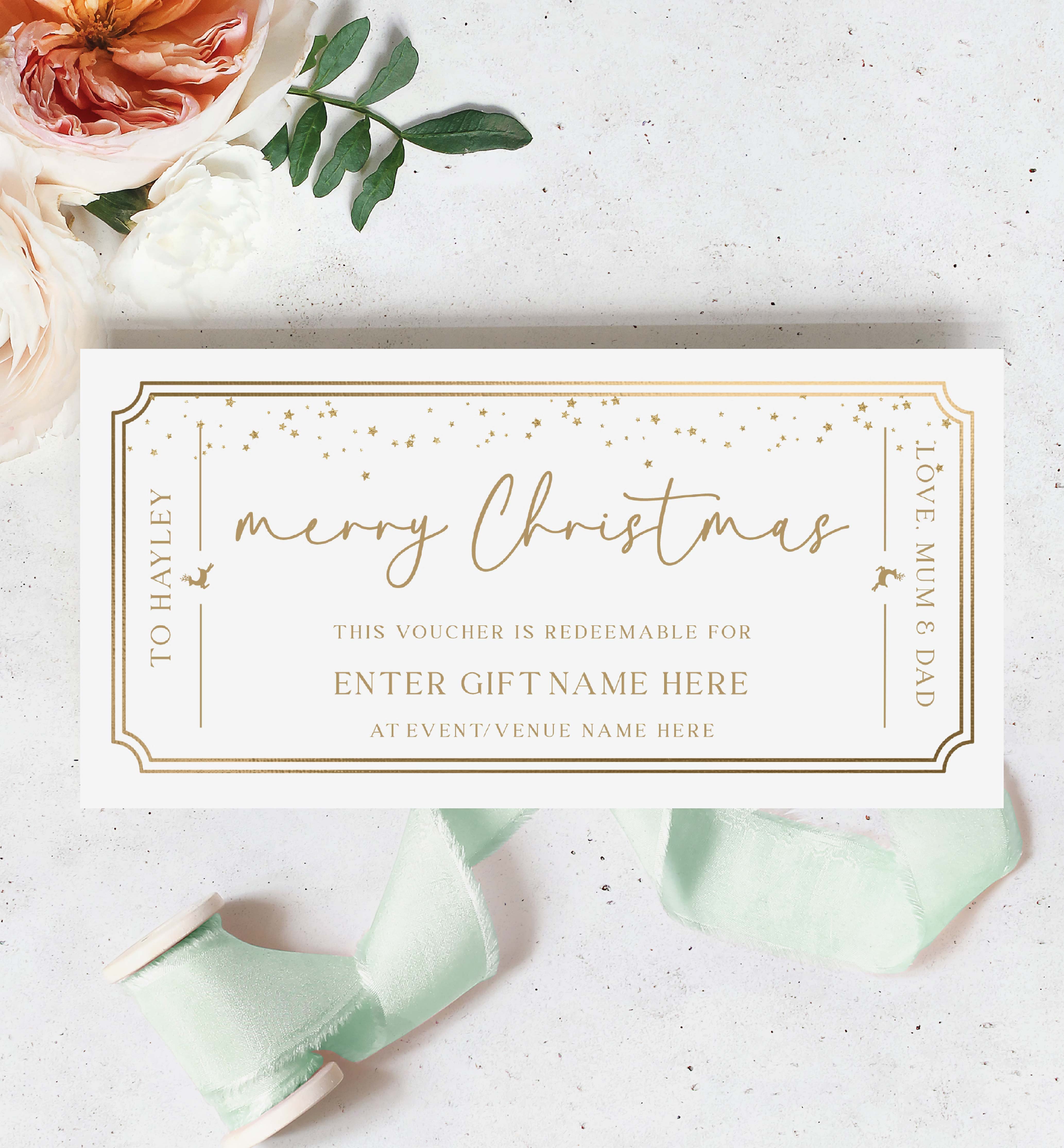 PAN-WHG-14-B2867 - PAINTLY - WHITE GOLD - CHRISTMAS GIFT CERTIFICATE design preview
