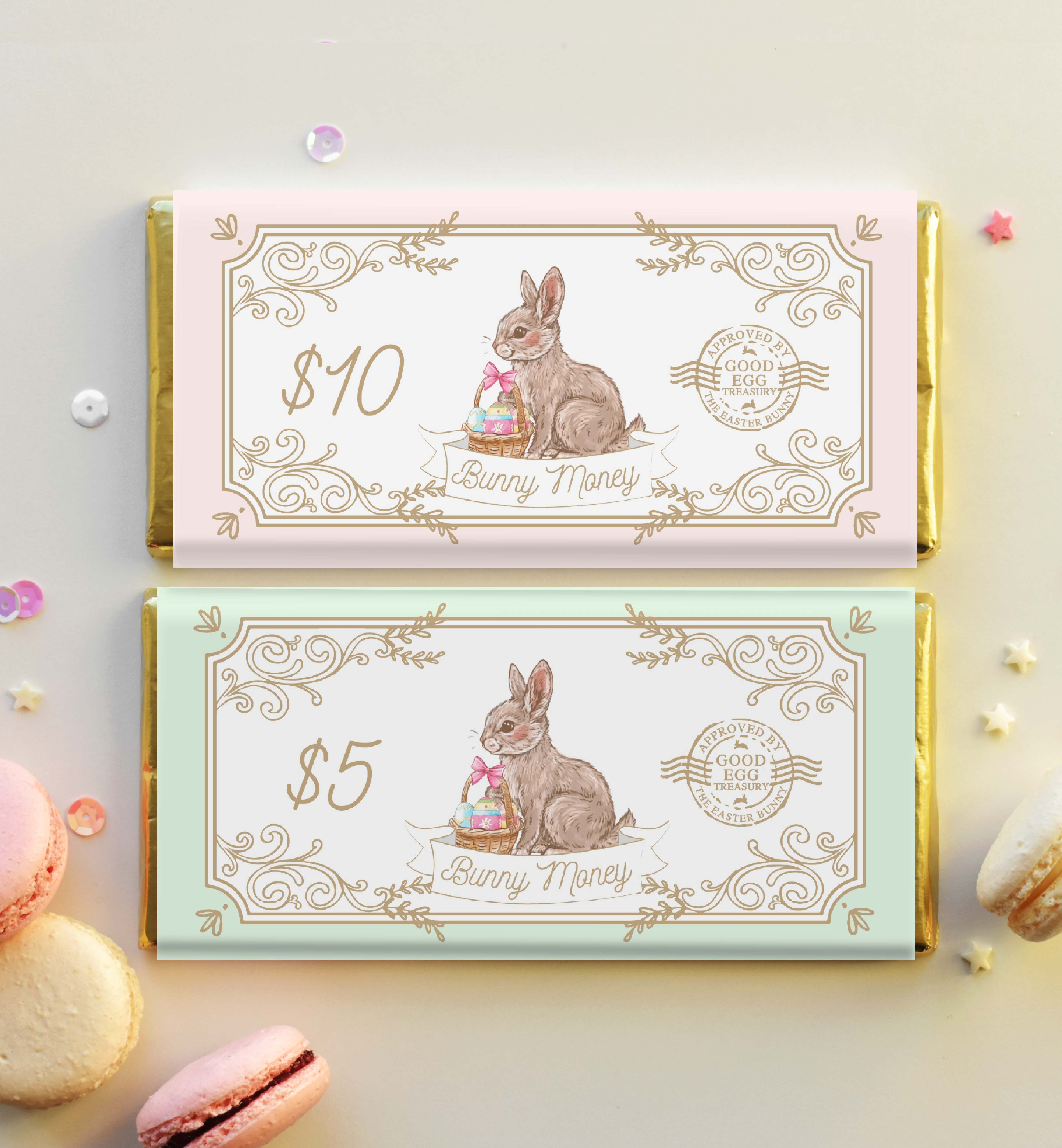EAS-EGG-14-B3131 - EASTER - EGG BLUE - BUNNY MONEY design preview