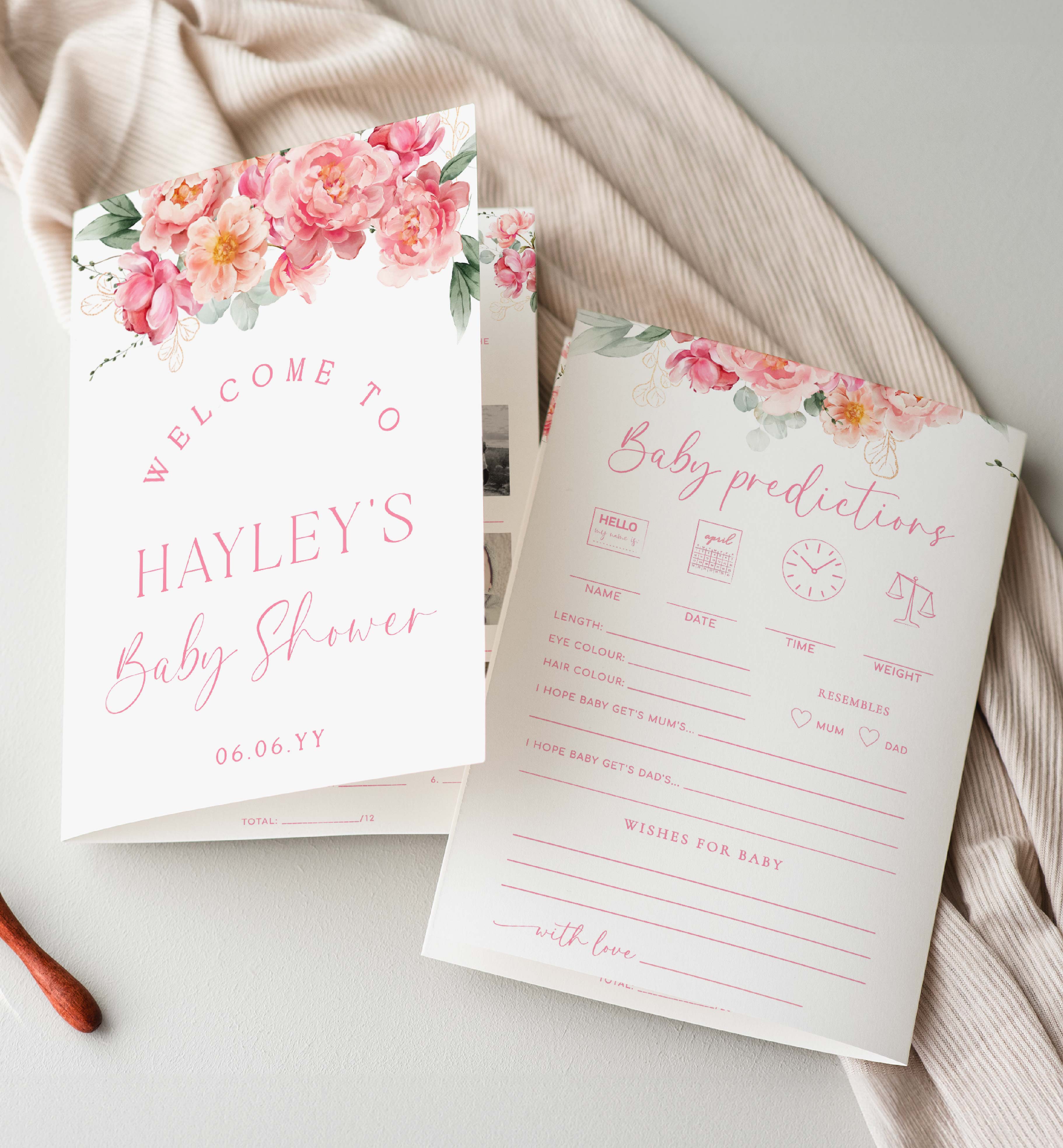 PIP-WHT-10-B3278 - PIPER - WHITE - BABY SHOWER BOOKLET design preview