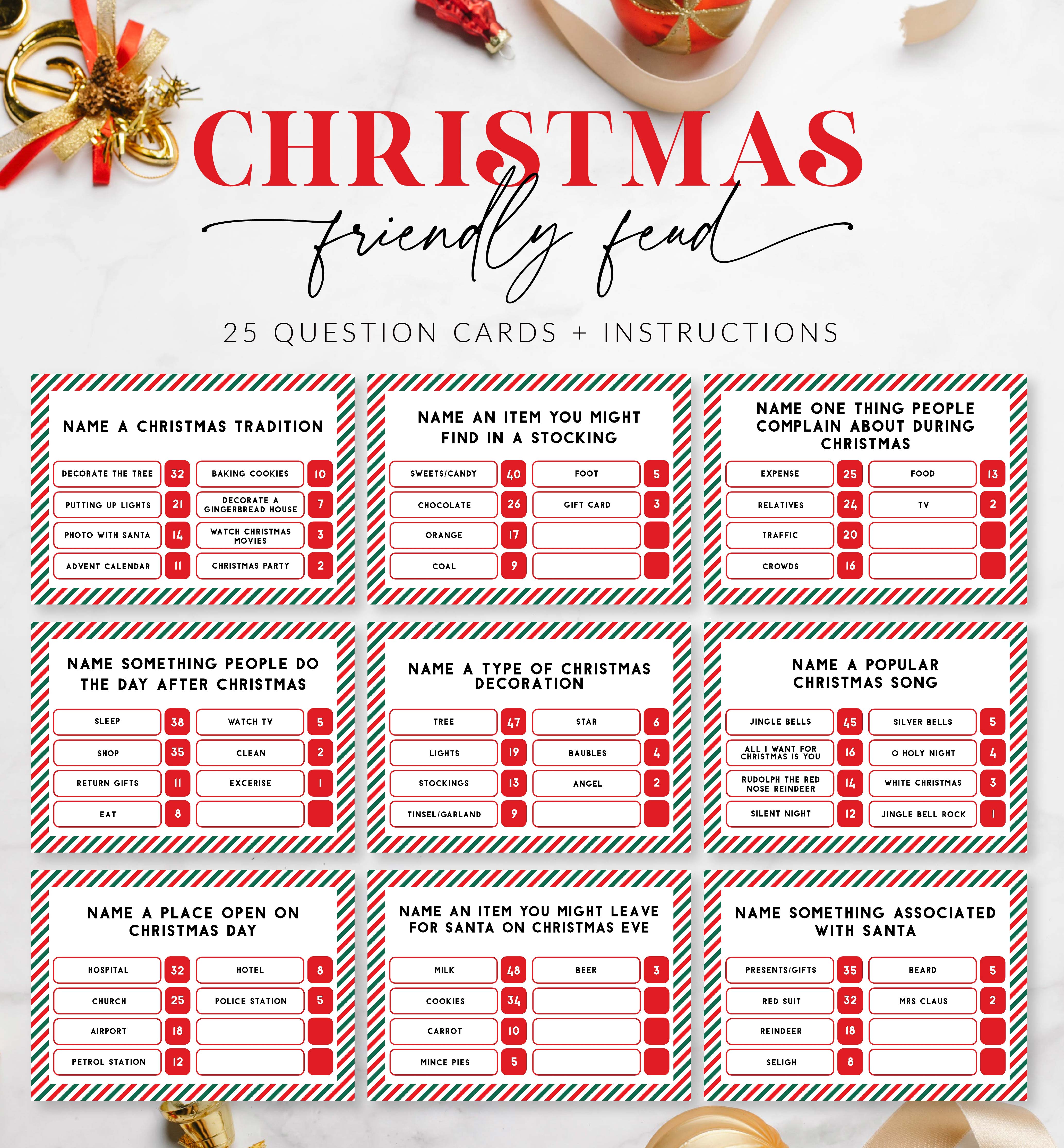 STR-RDG-10-B2966 - STRIPE - RED GREEN - CHRISTMAS FRIENDLY FEUD GAME design preview