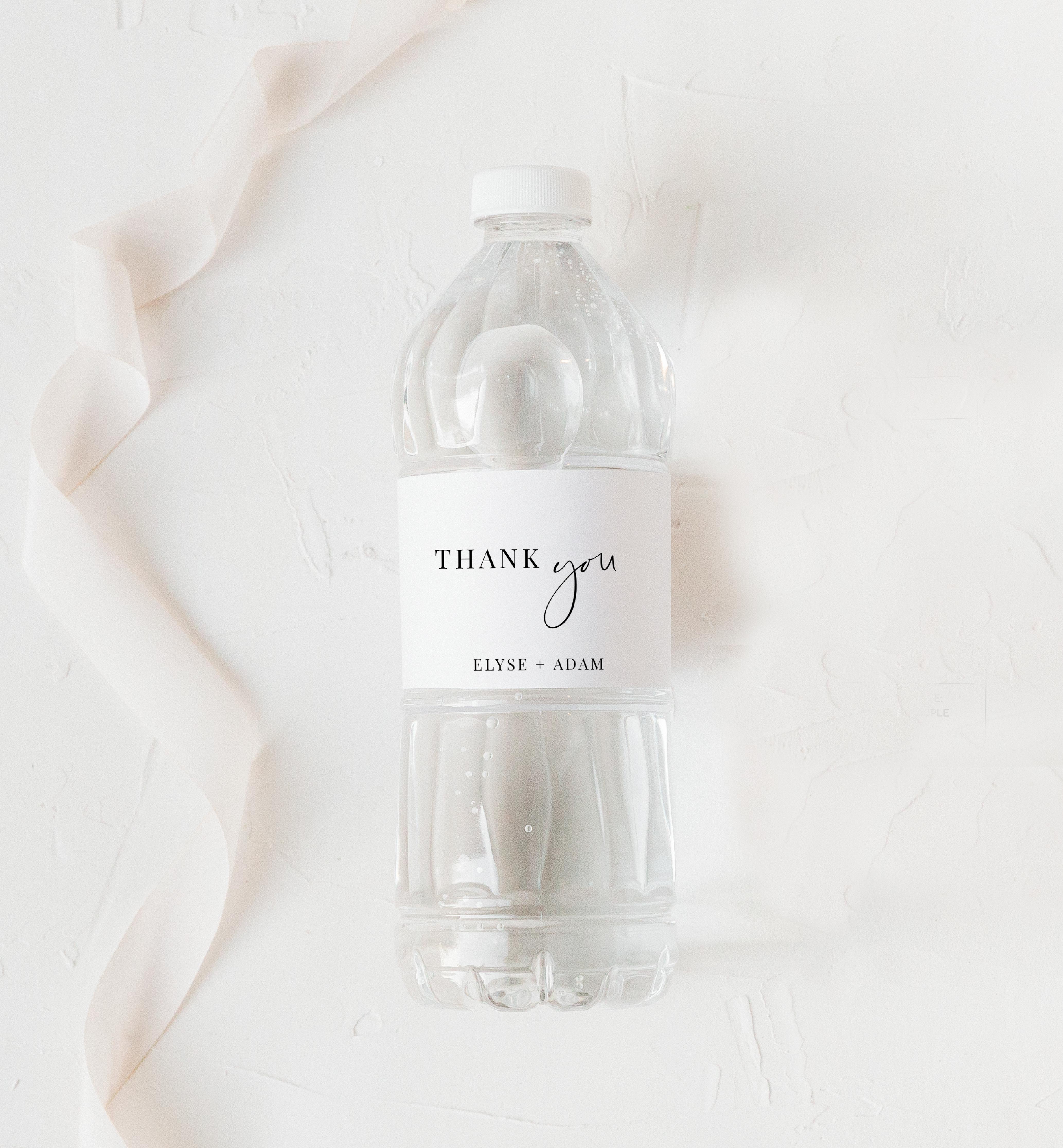 EST-WHT-6-B2215 - ESTELLE - WHITE - THANK YOU WATER BOTTLE LABEL design preview