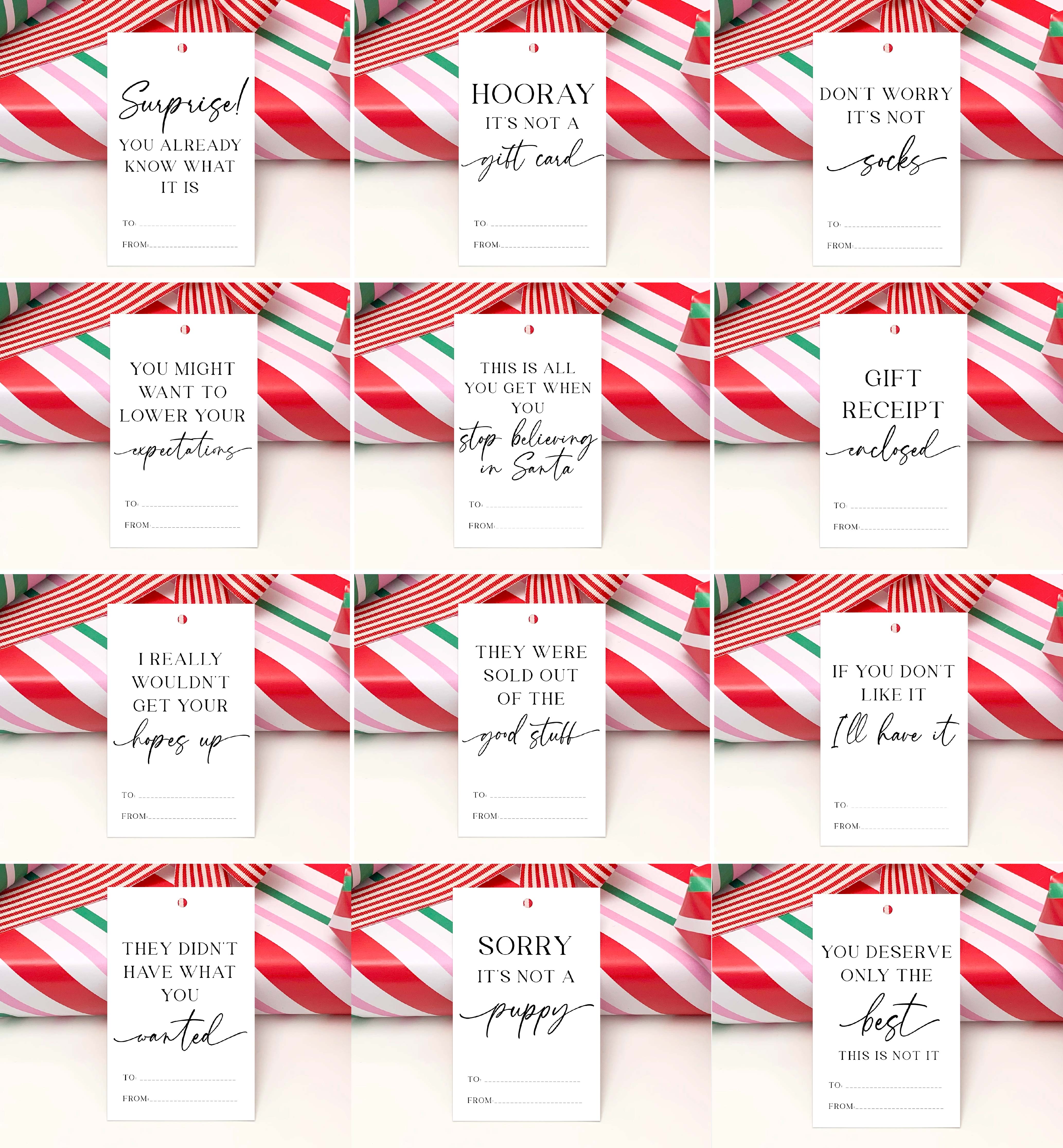 MOS-WHT-6-B2909 - MODERN SCRIPT - FUNNY CHRISTMAS TAGS design preview