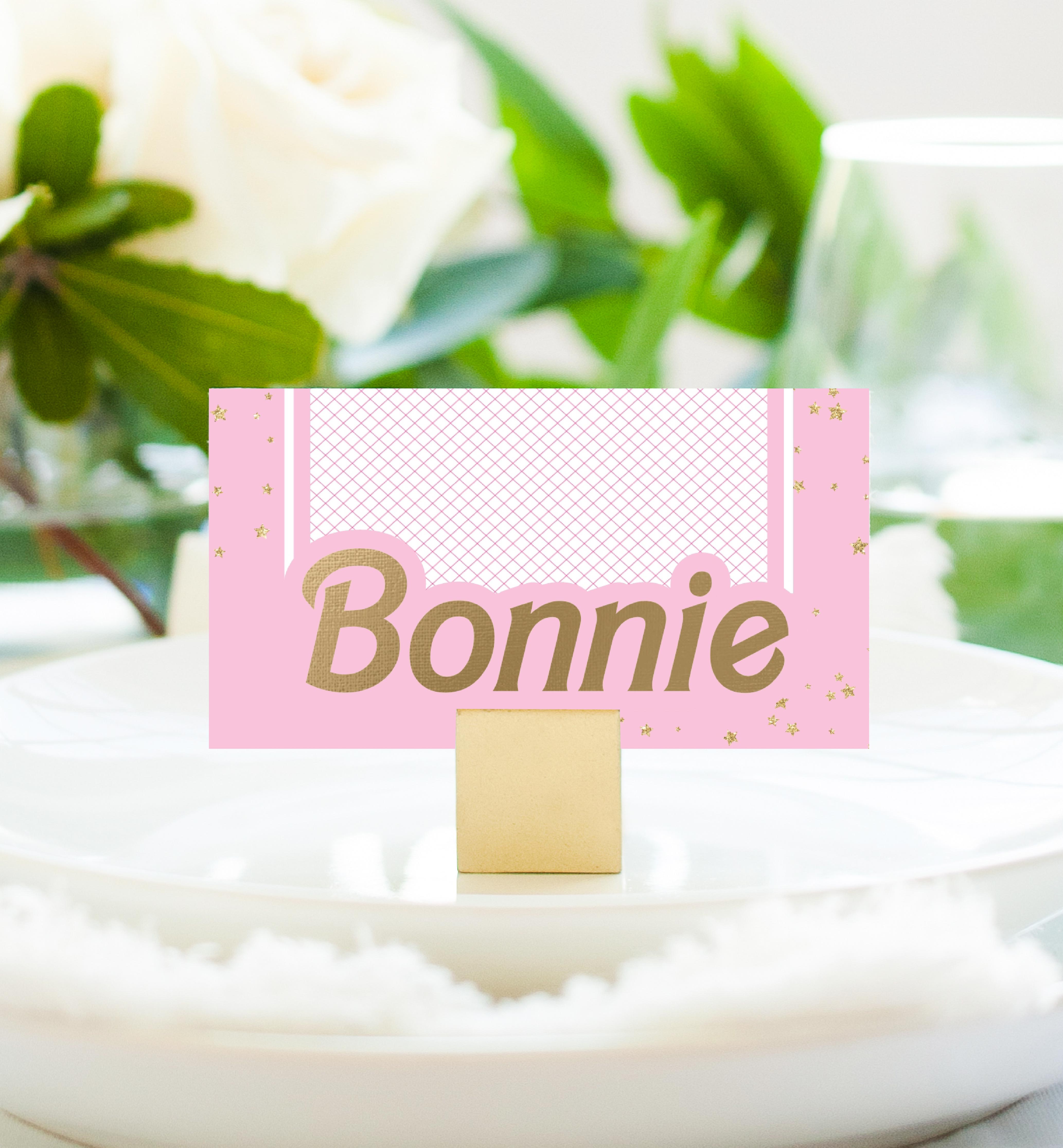 BAR-PNK-5-B1595 - BARBIE PARTY - PINK GOLD - PLACE CARDS design preview