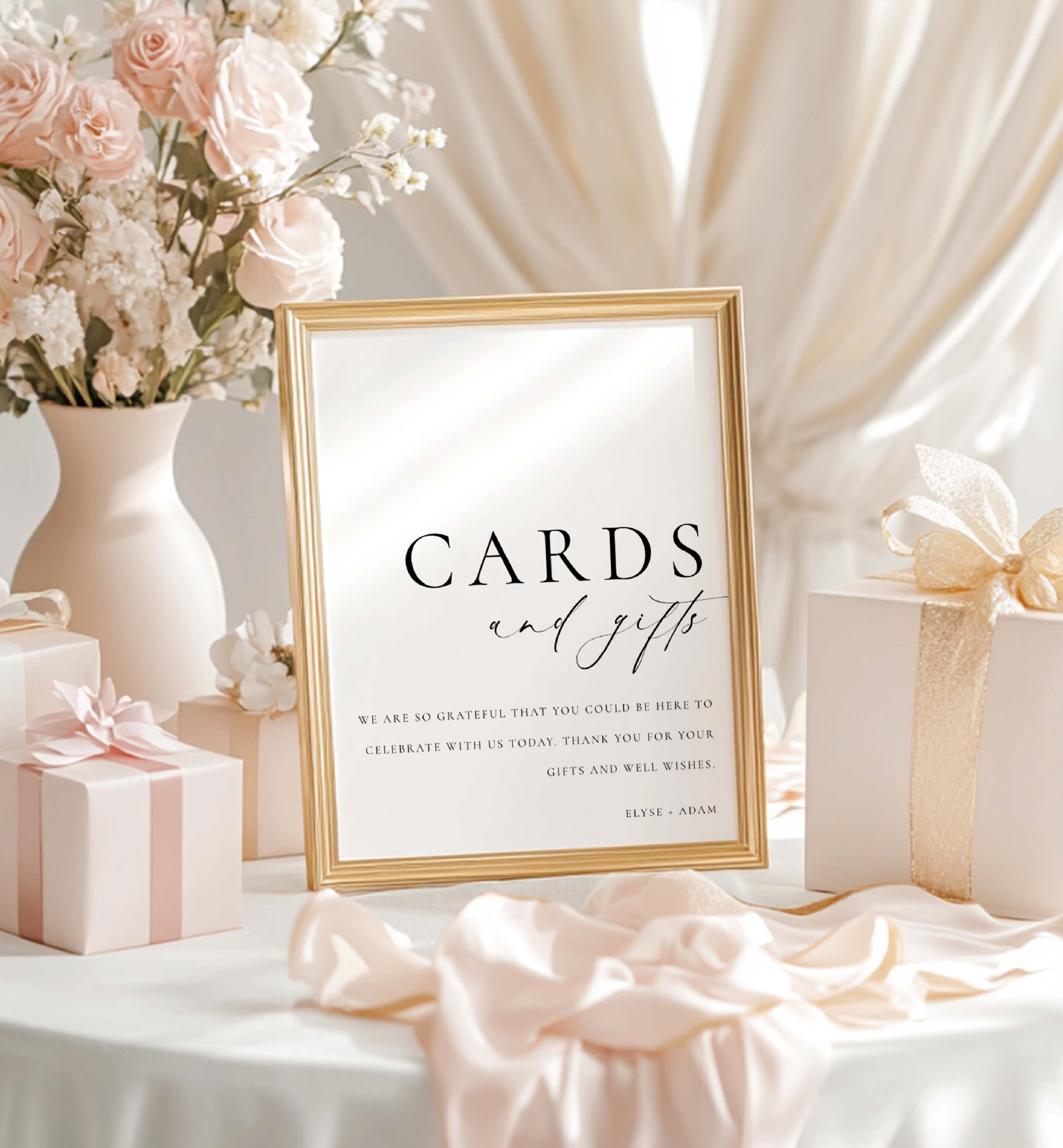 ELE-WHT-7-B2442 - ELLESMERE - WHITE - CARDS AND GIFTS SIGN design preview