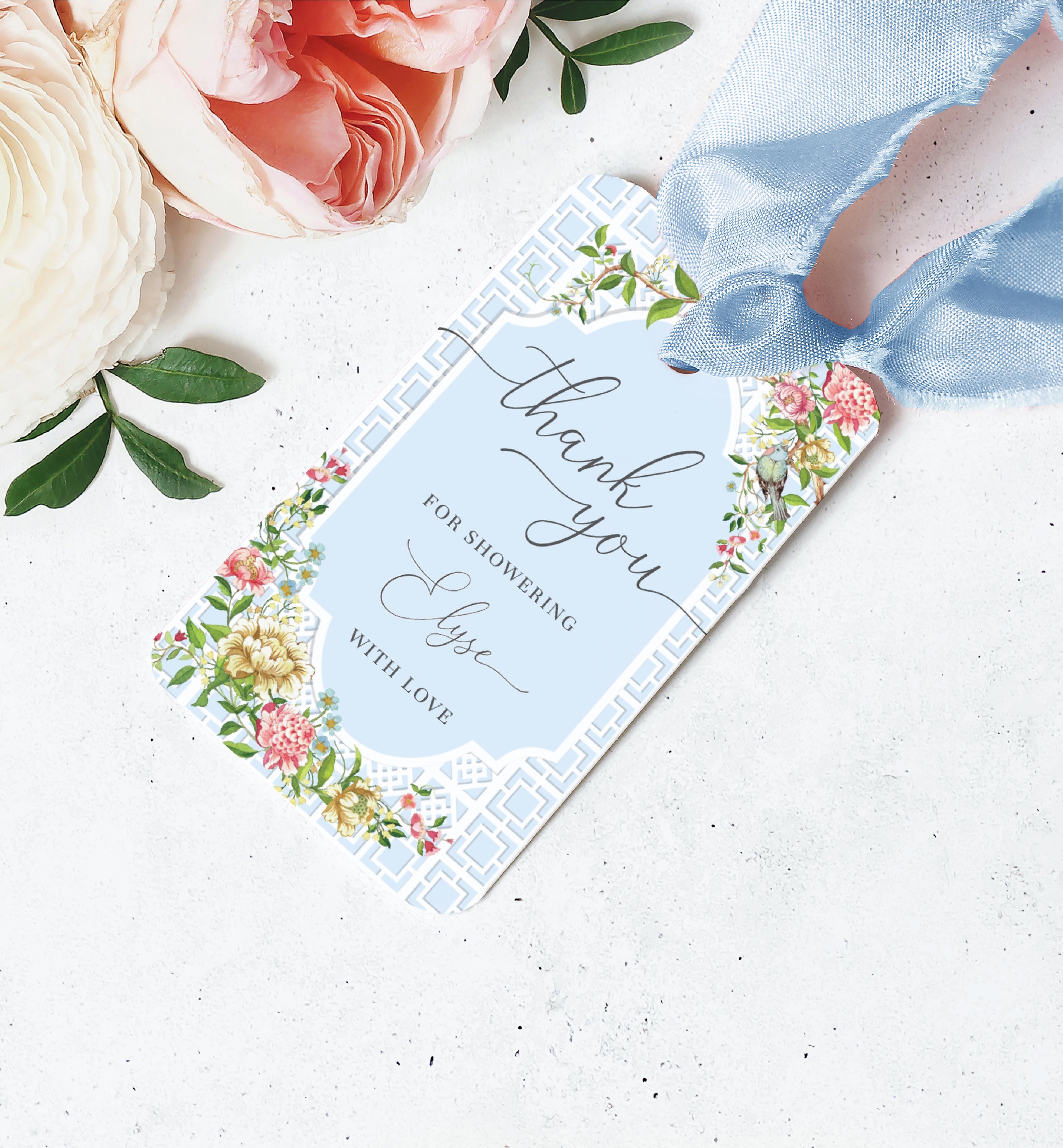 TRI-BLU-6-B1459 - TRIANON - BLUE - THANK YOU FAVOUR TAG design preview