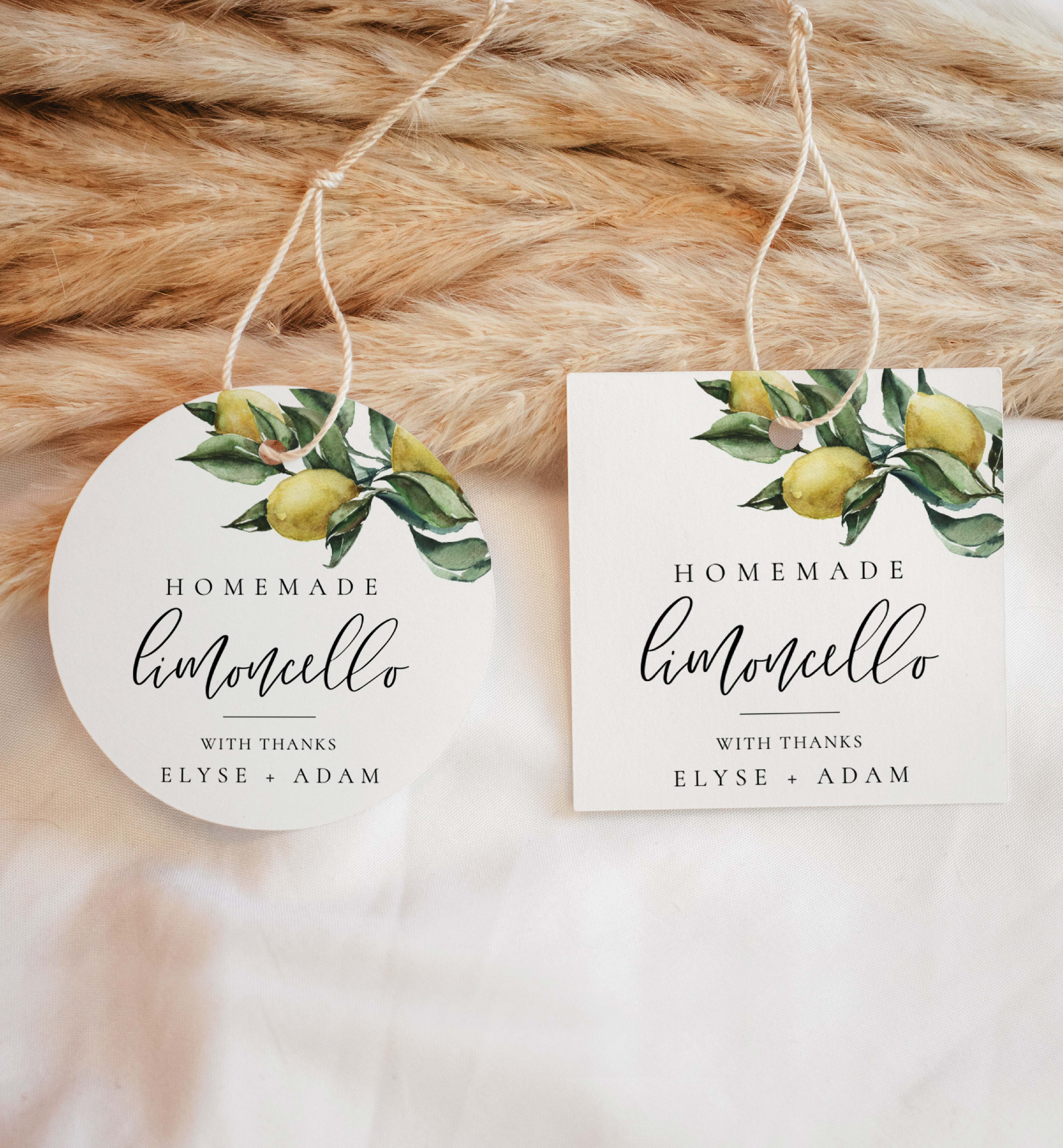 TUL-WHT-6-B2630 - TUSCAN LEMONS - WHITE - LIMONCELLO TAG design preview