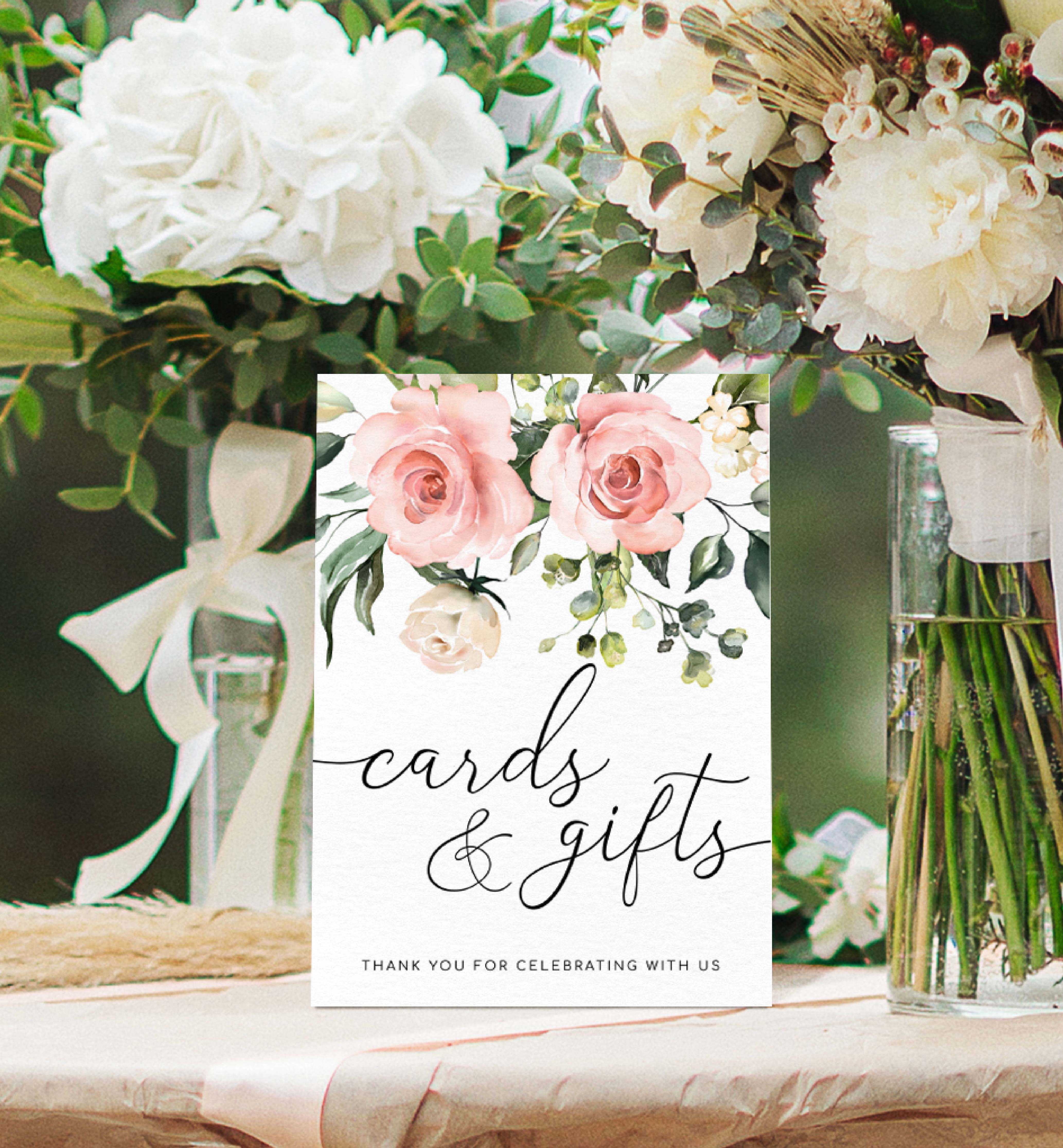 DAR-PNK-7-B1175 - DARCY FLORAL - PINK - CARDS AND GIFTS SIGN design preview