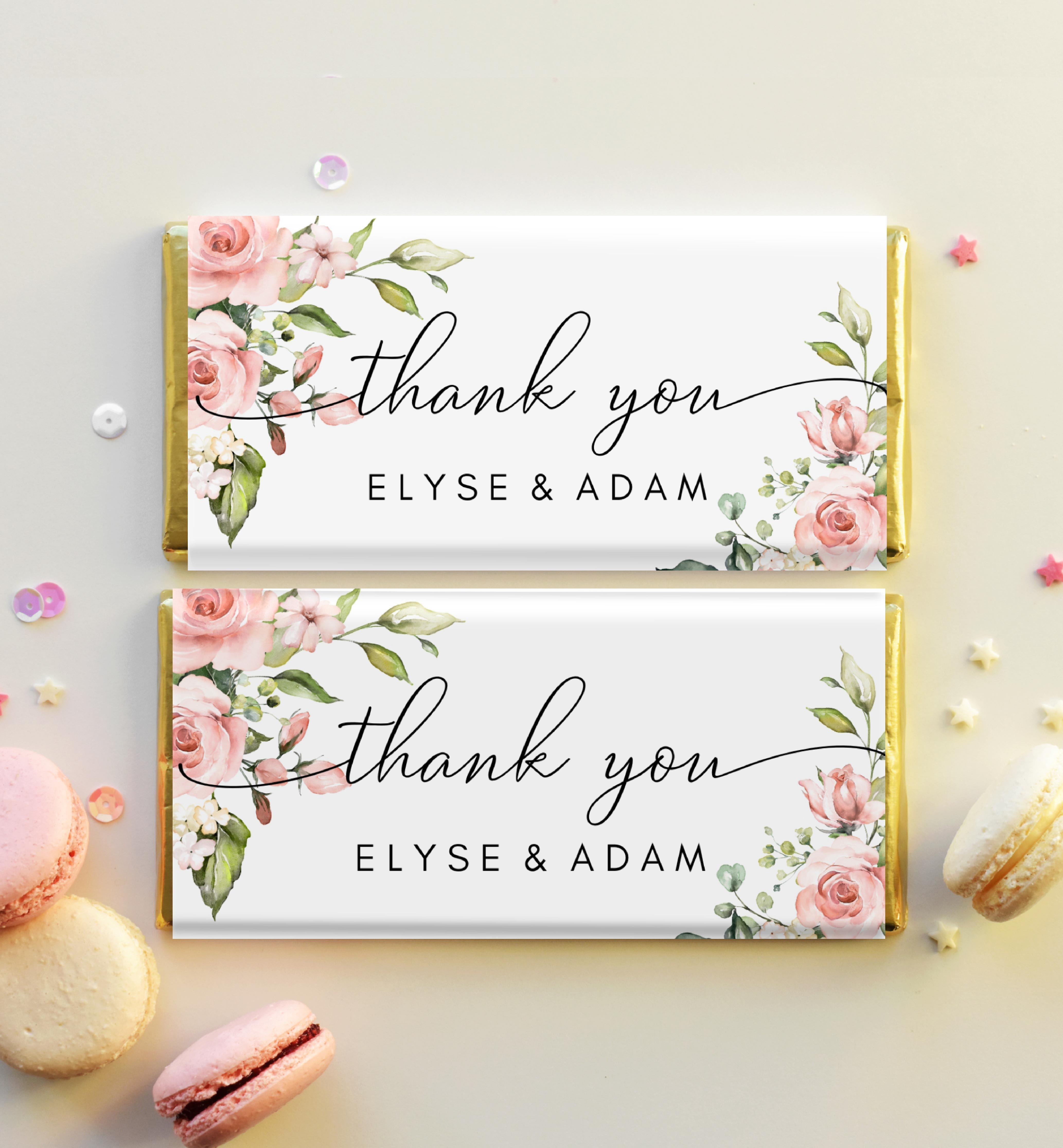 DAR-PNK-6-B293 - DARCY FLORAL - PINK - CHOCOLATE WRAPPERS design preview