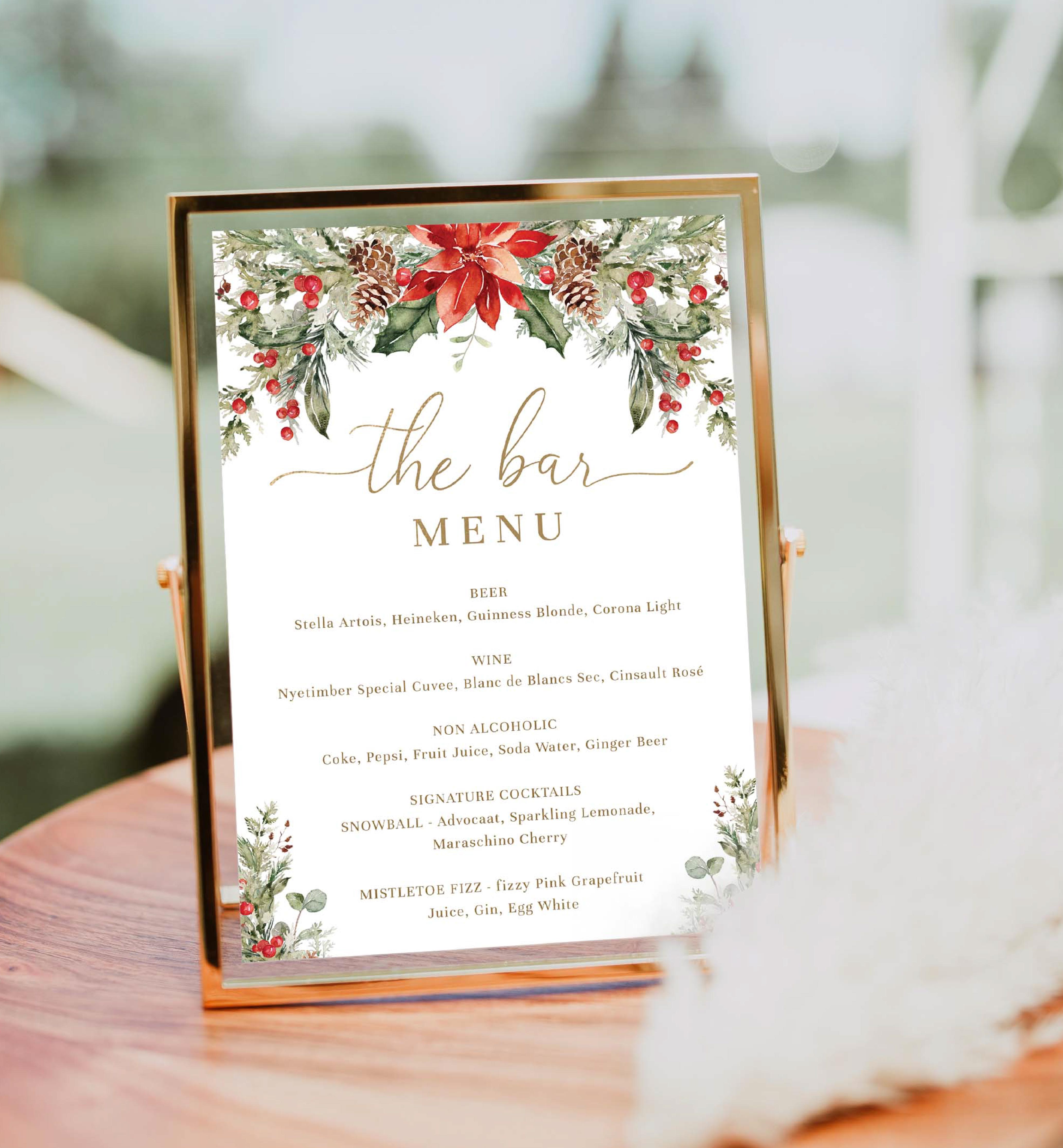 NUT-WHT-7-B1738 - NUTMEG NOEL - WHITE - CHRISTMAS BAR MENU design preview