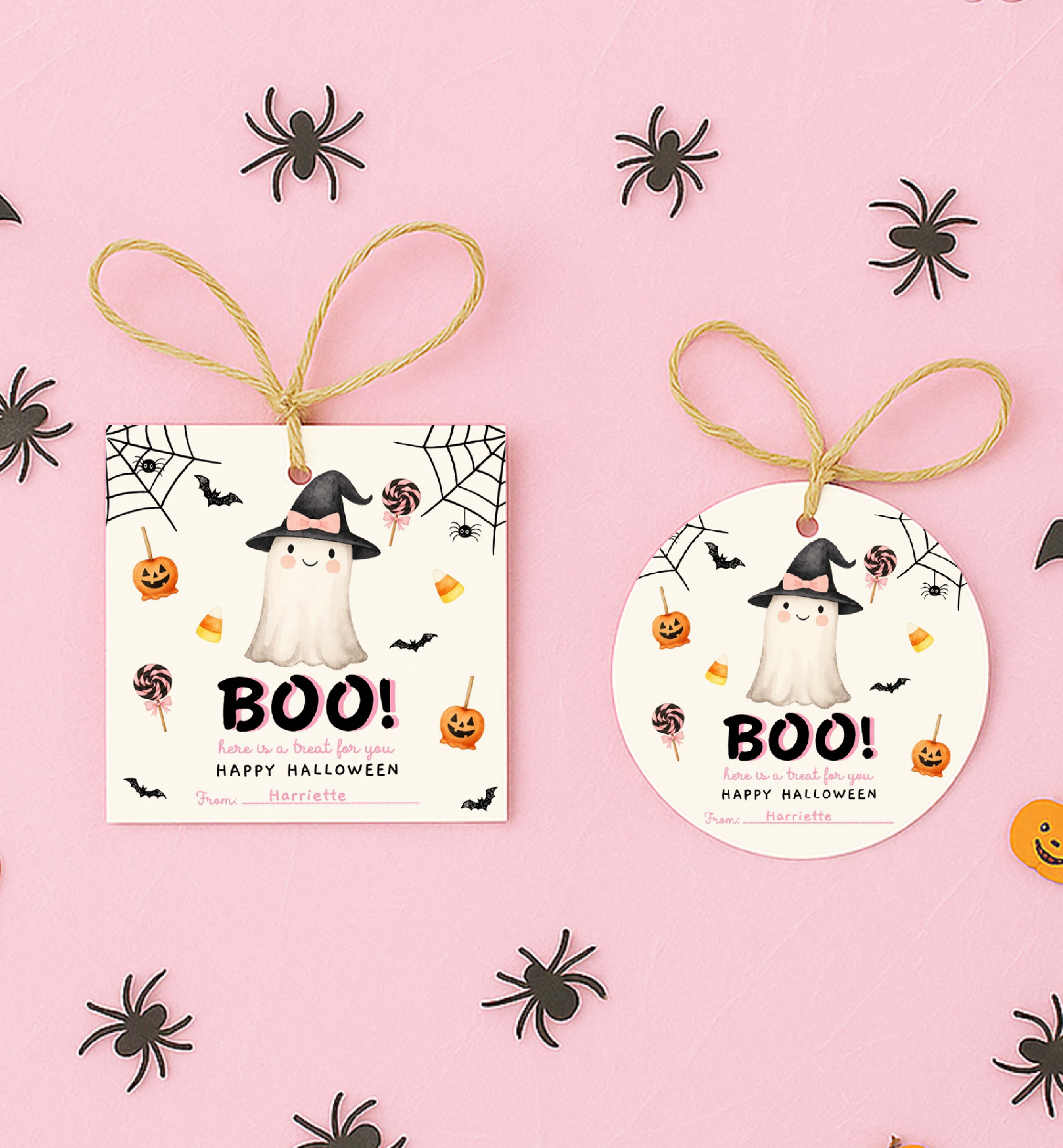 HAL-PNK-6-B3667 - HALLOWEEN - MULTI - BOO GHOST LOLLIPOP TAG design preview