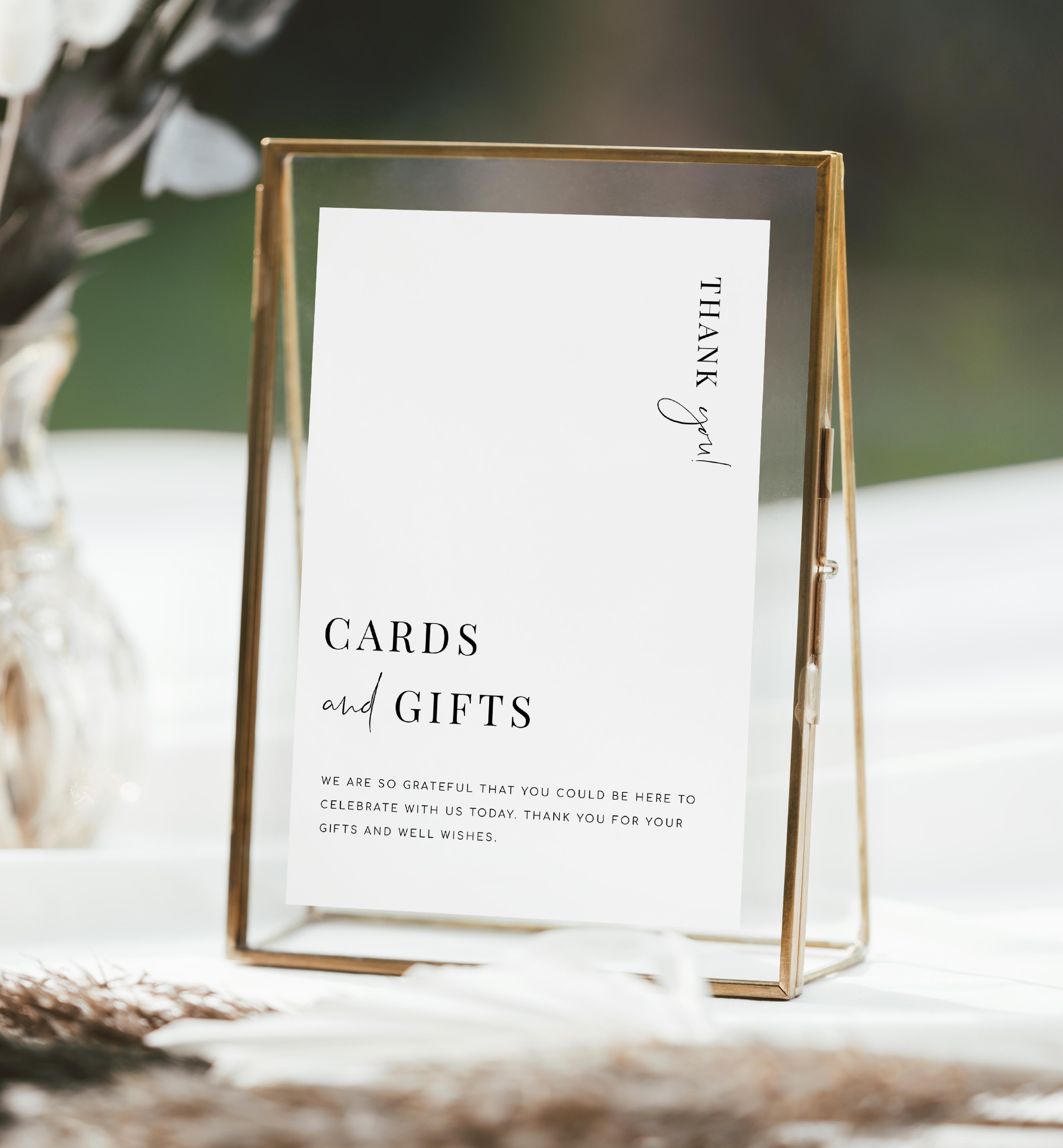 EST-WHT-7-B2100 - ESTELLE - WHITE - CARDS AND GIFTS SIGN design preview