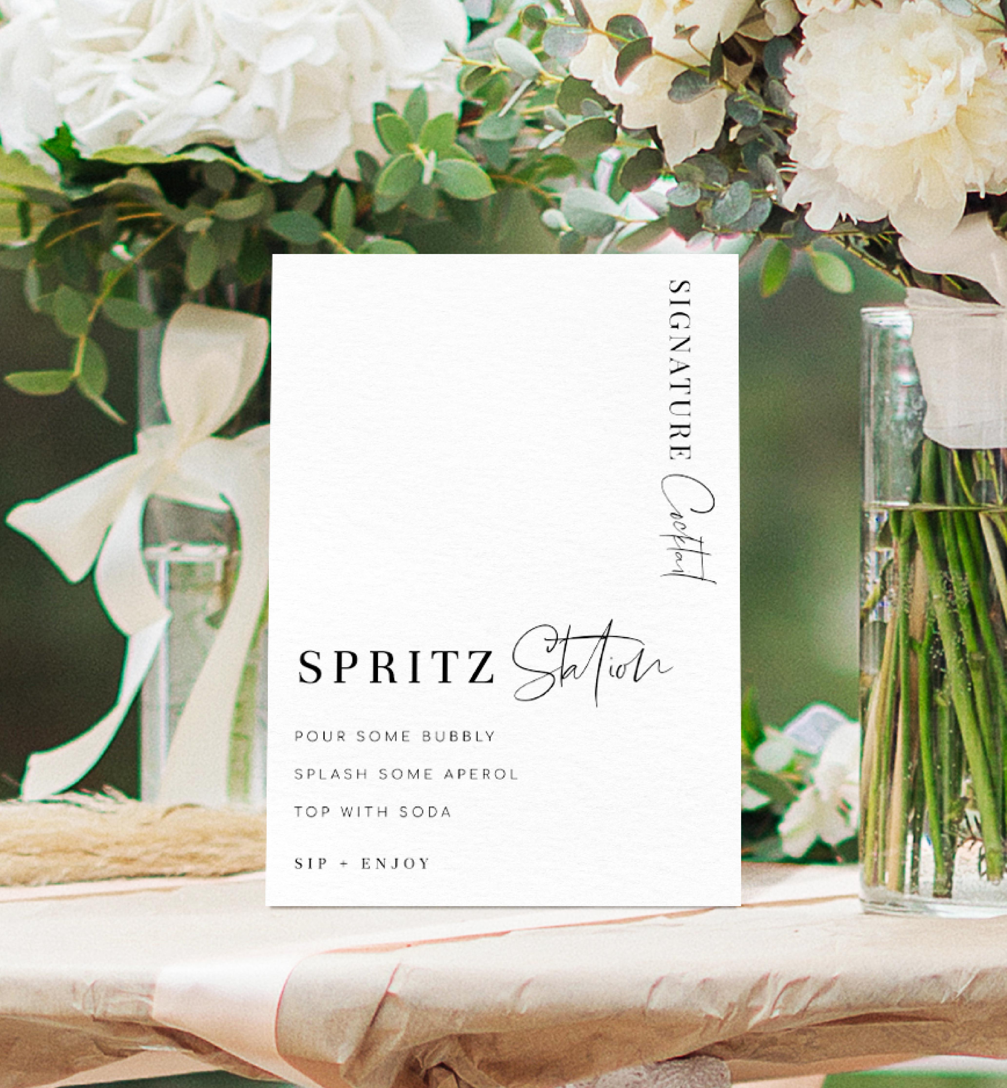 EST-WHT-7-B2199 - ESTELLE - WHITE - SPRITZ STATION SIGN design preview
