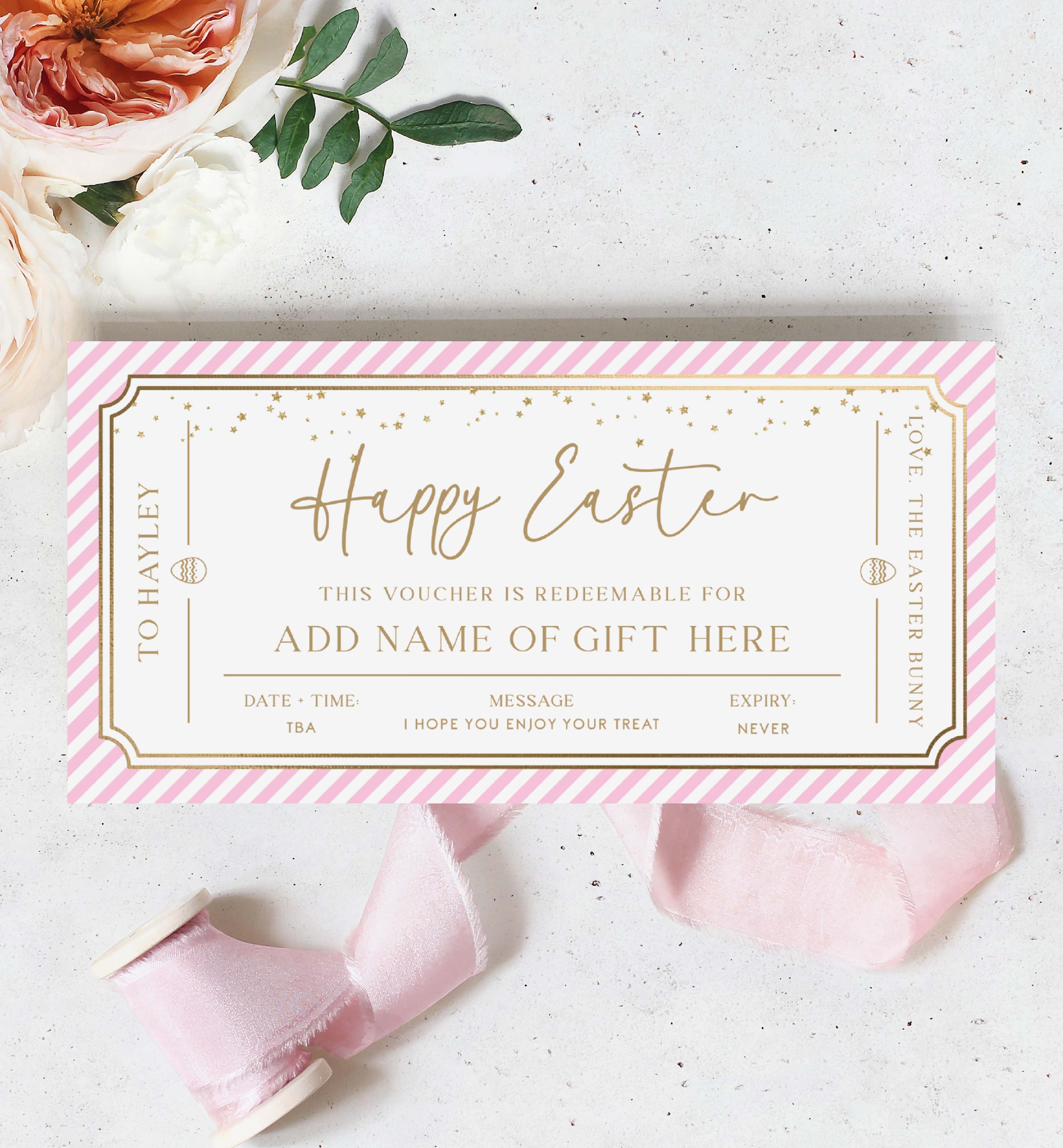 PAN-PNK-14-B3122 - PAINTLY - PINK GOLD - EASTER GIFT CERTIFICATE design preview