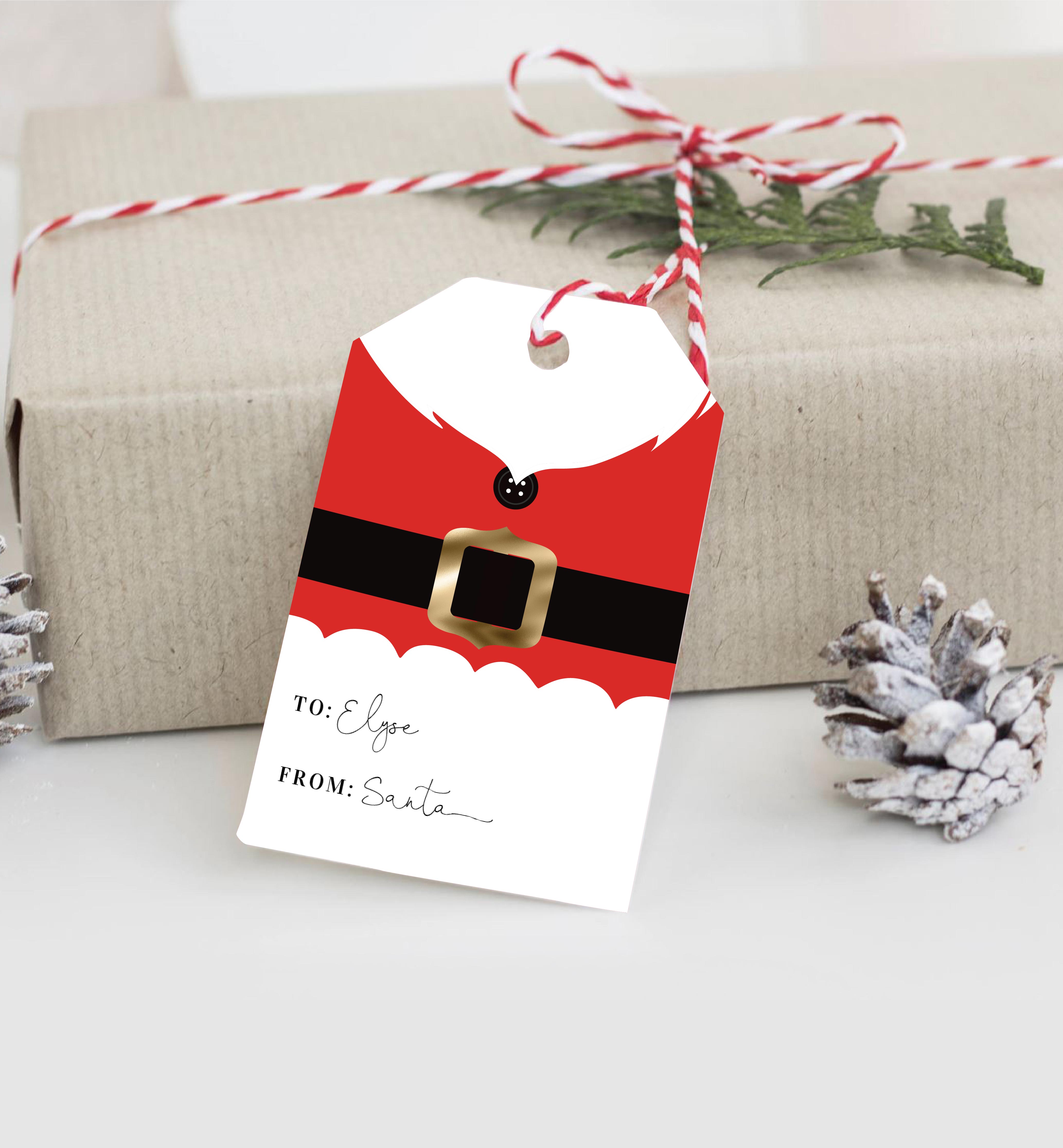 SAN-RED-6-B1257 - SANTA - RED - CHRISTMAS FAVOUR TAG design preview