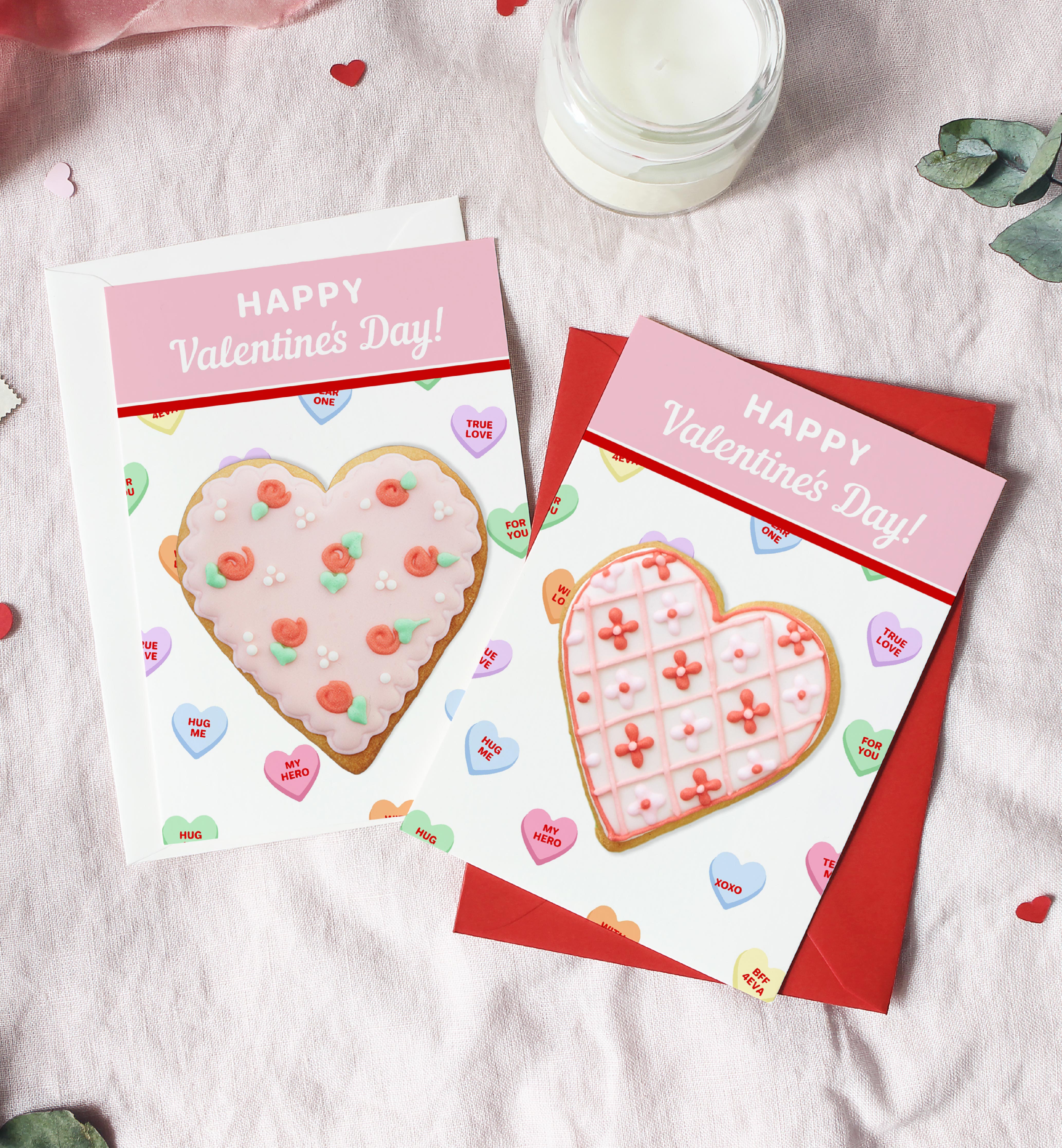 CNH-WHT-6-B2404 - CONVERSATION HEARTS - WHITE - SWEETHEART COOKIE CARD TAG design preview