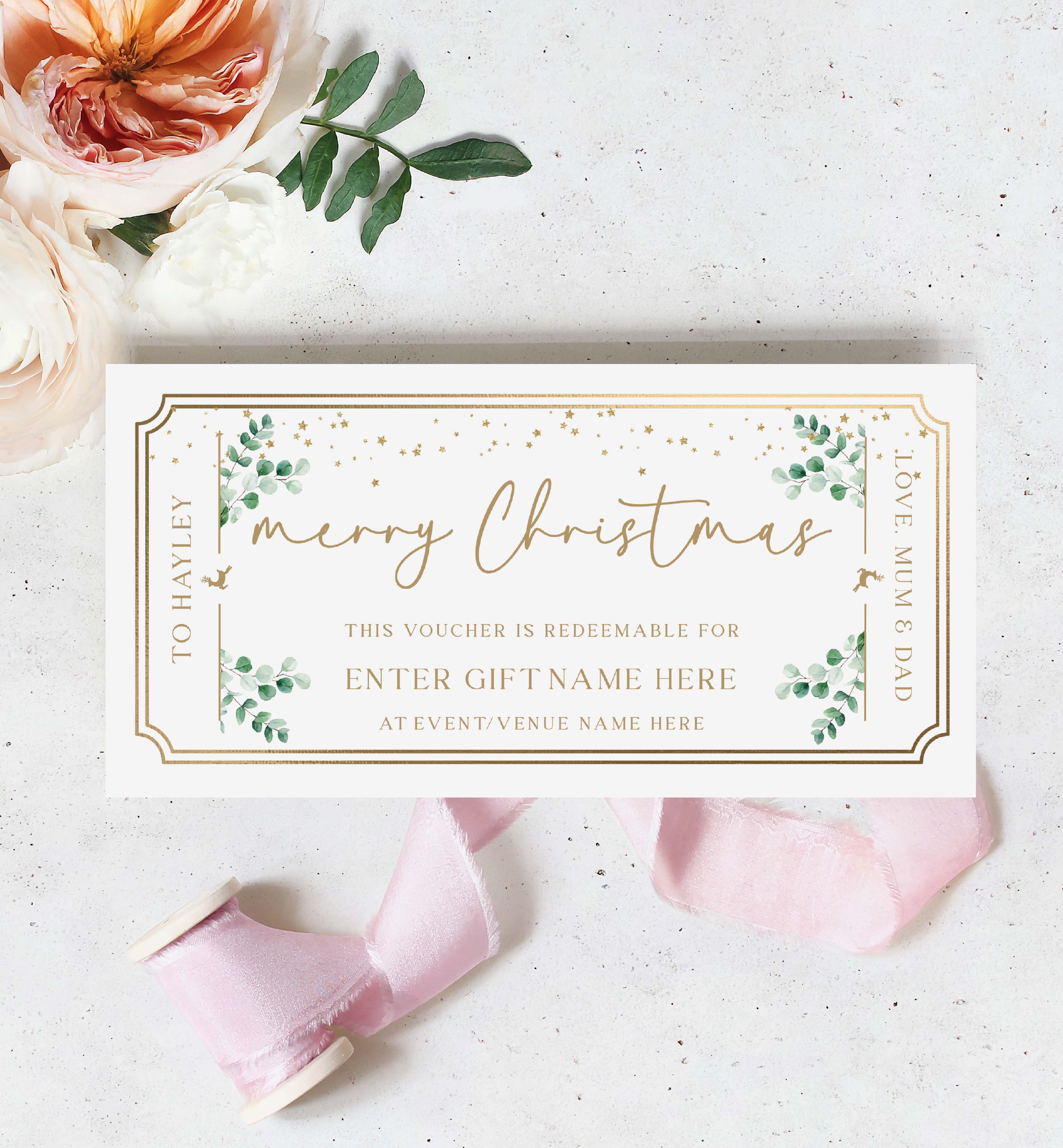 FER-GRE-14-B3009 - FERRAS - GREEN - CHRISTMAS GIFT CERTIFICATE design preview