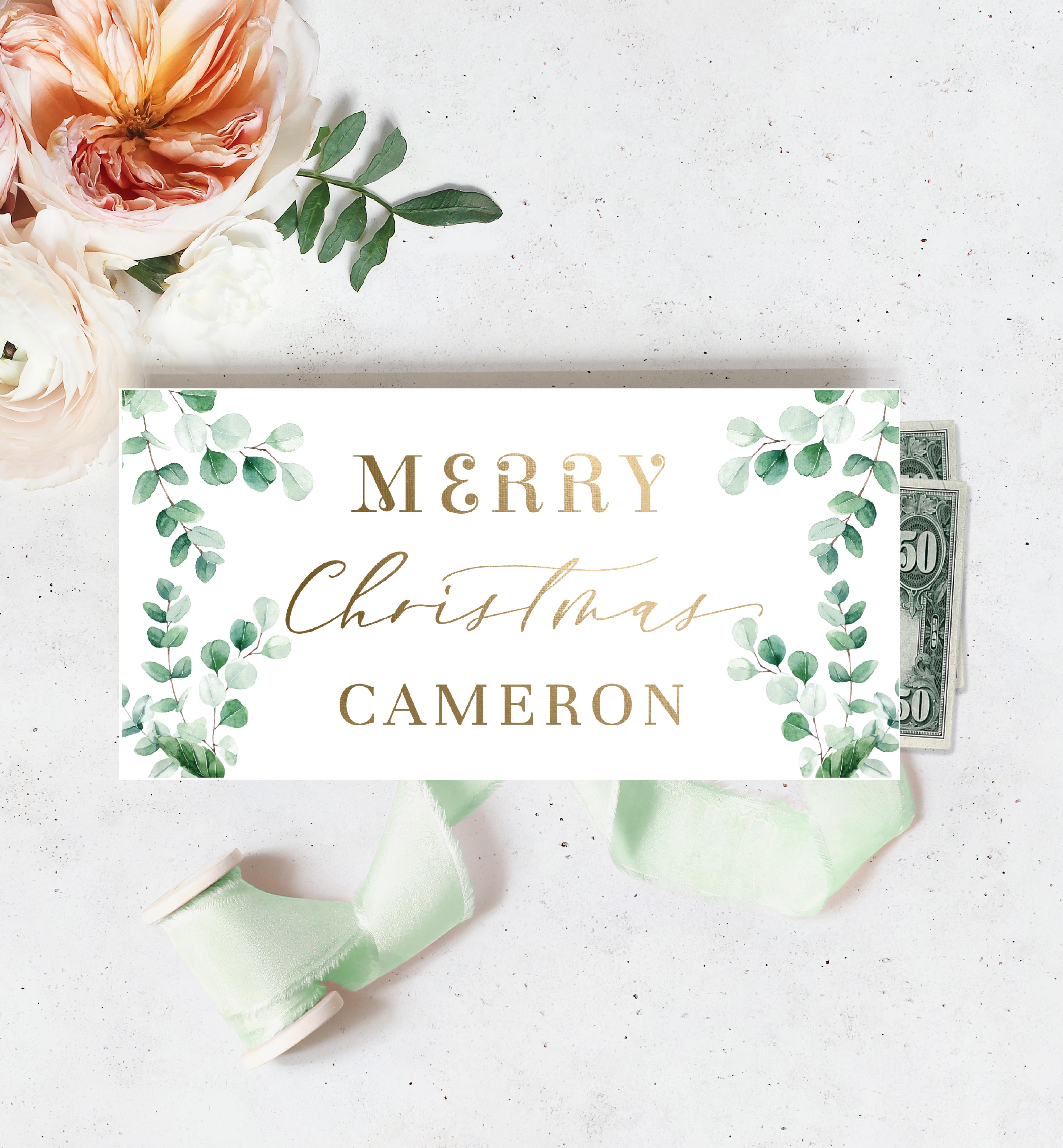 FER-GRE-14-B2409 - FERRAS - GREEN - CHRISTMAS MONEY WALLET design preview