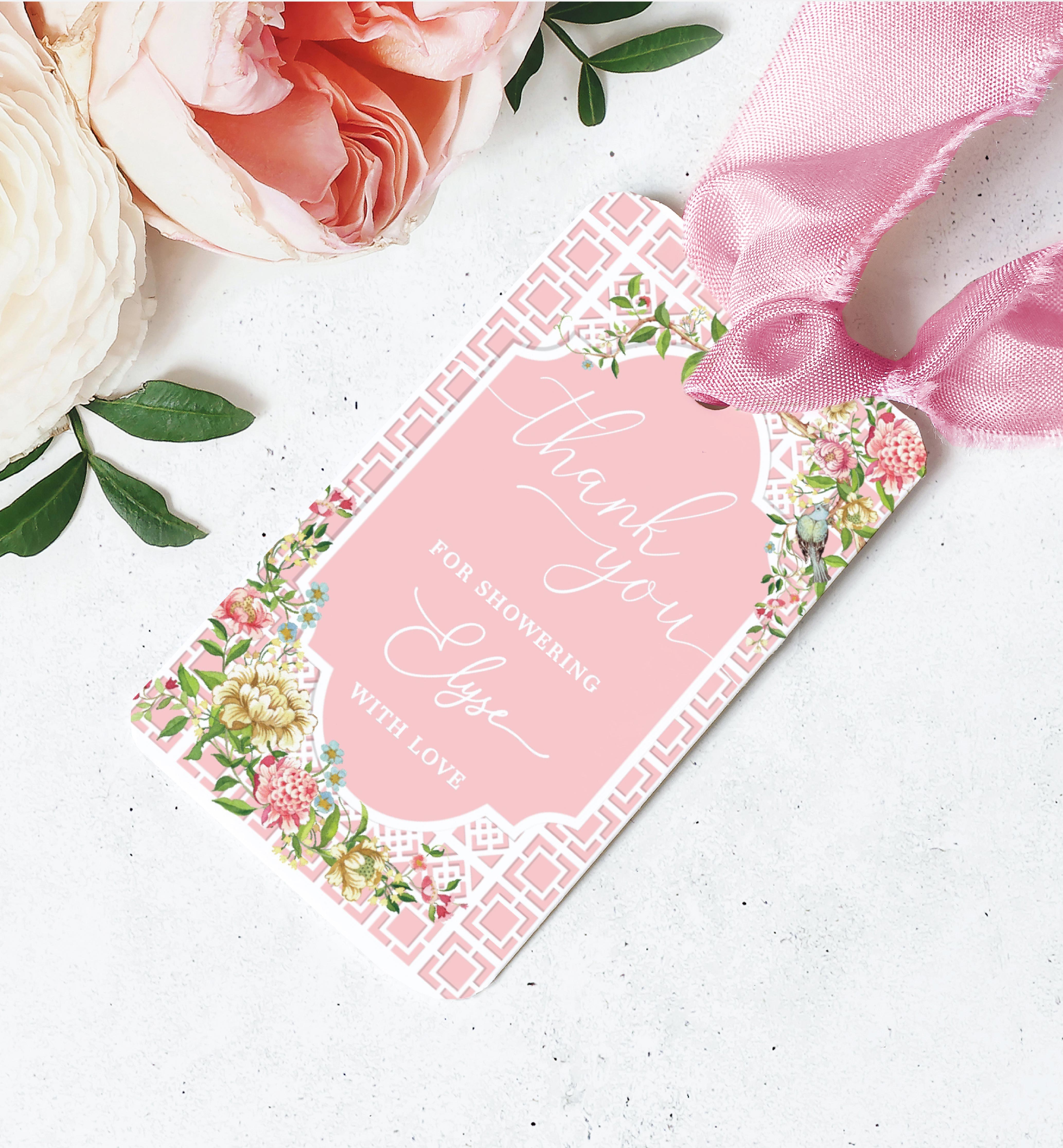 TRI-PNK-6-B1459 - TRIANON - PINK - THANK YOU FAVOUR TAG design preview