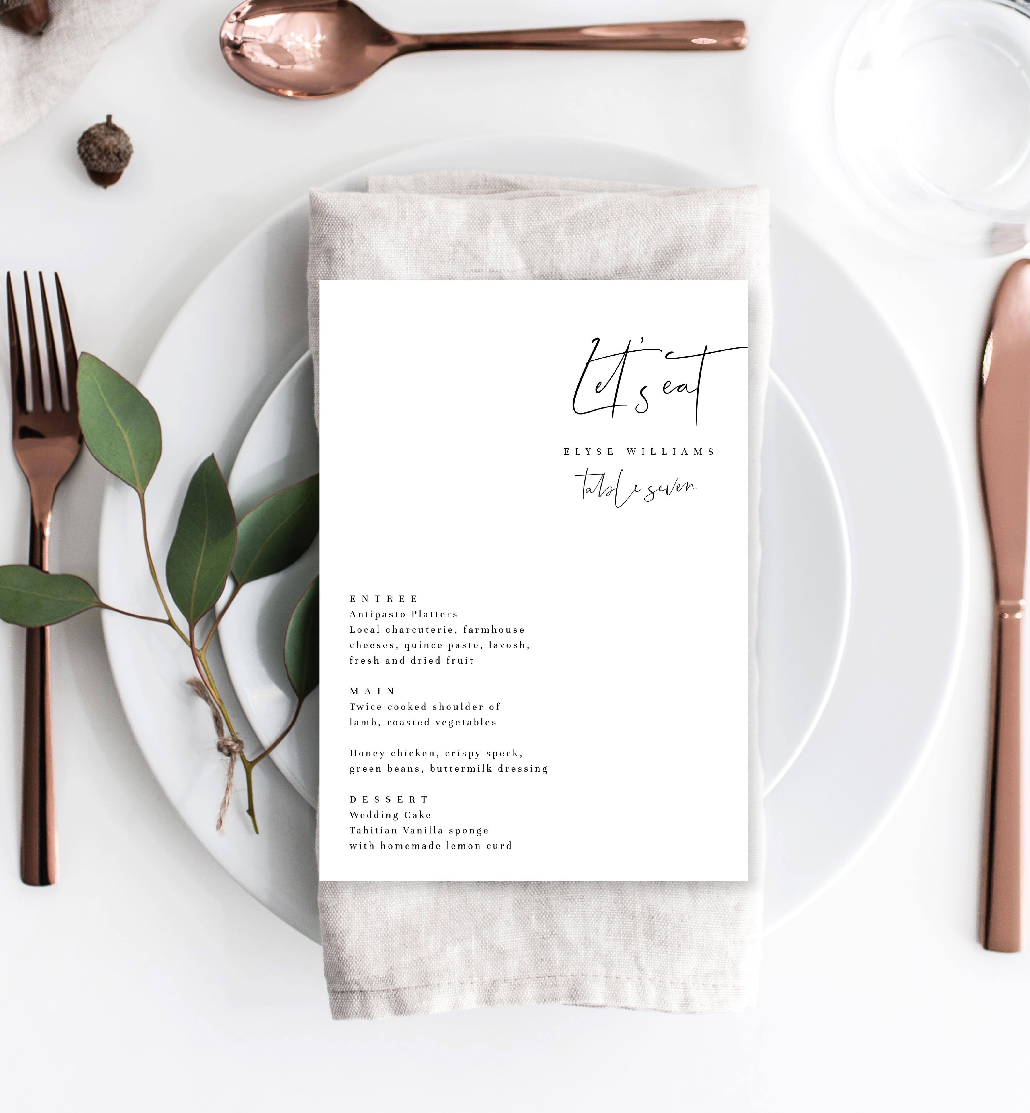 GIG-WHT-12-B994 - GIGI SCRIPT - WHITE - MENU design preview