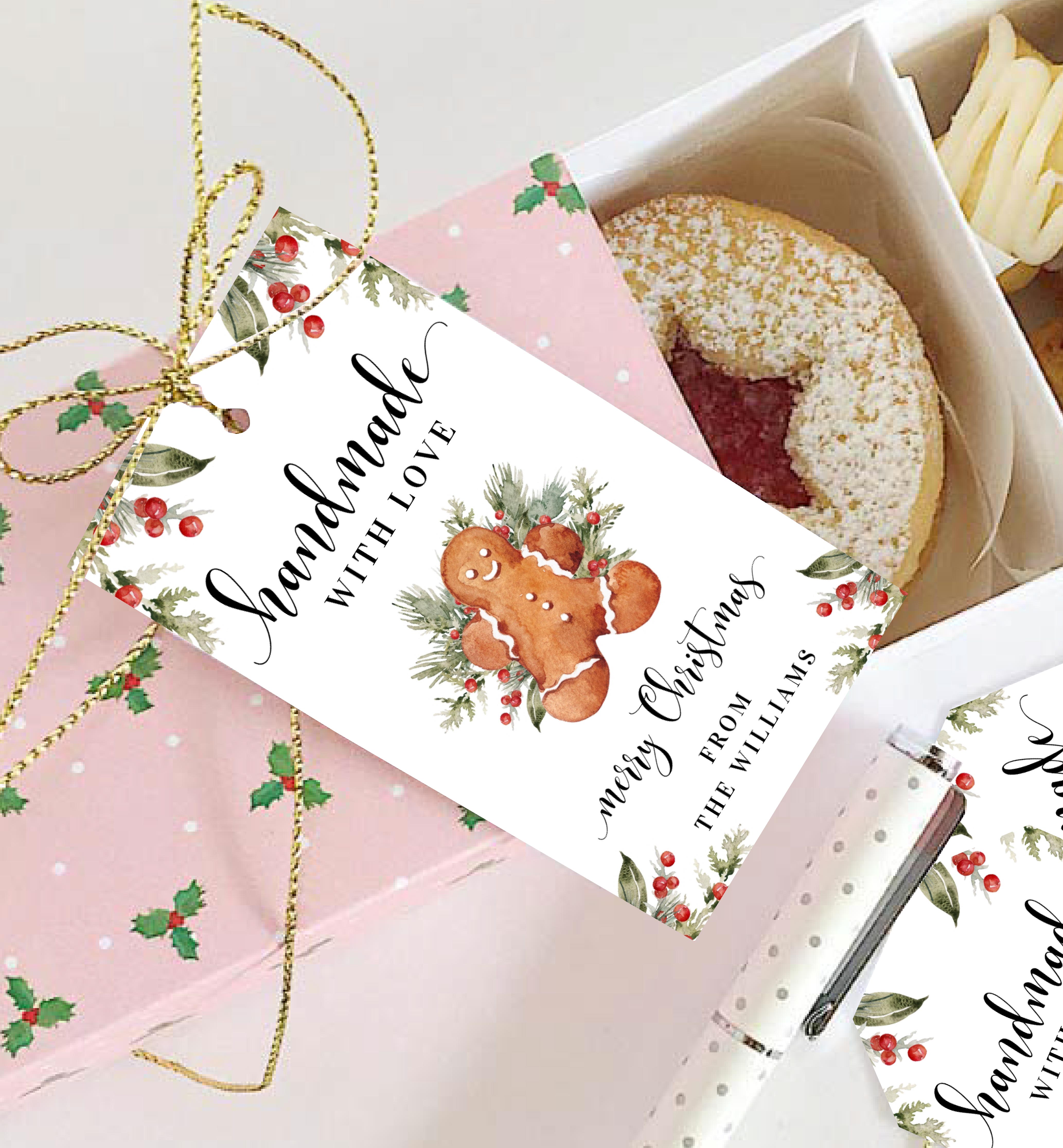 NUT-WHT-6-B1715 - NUTMEG NOEL - WHITE - CHRISTMAS MADE WITH LOVE TAG design preview