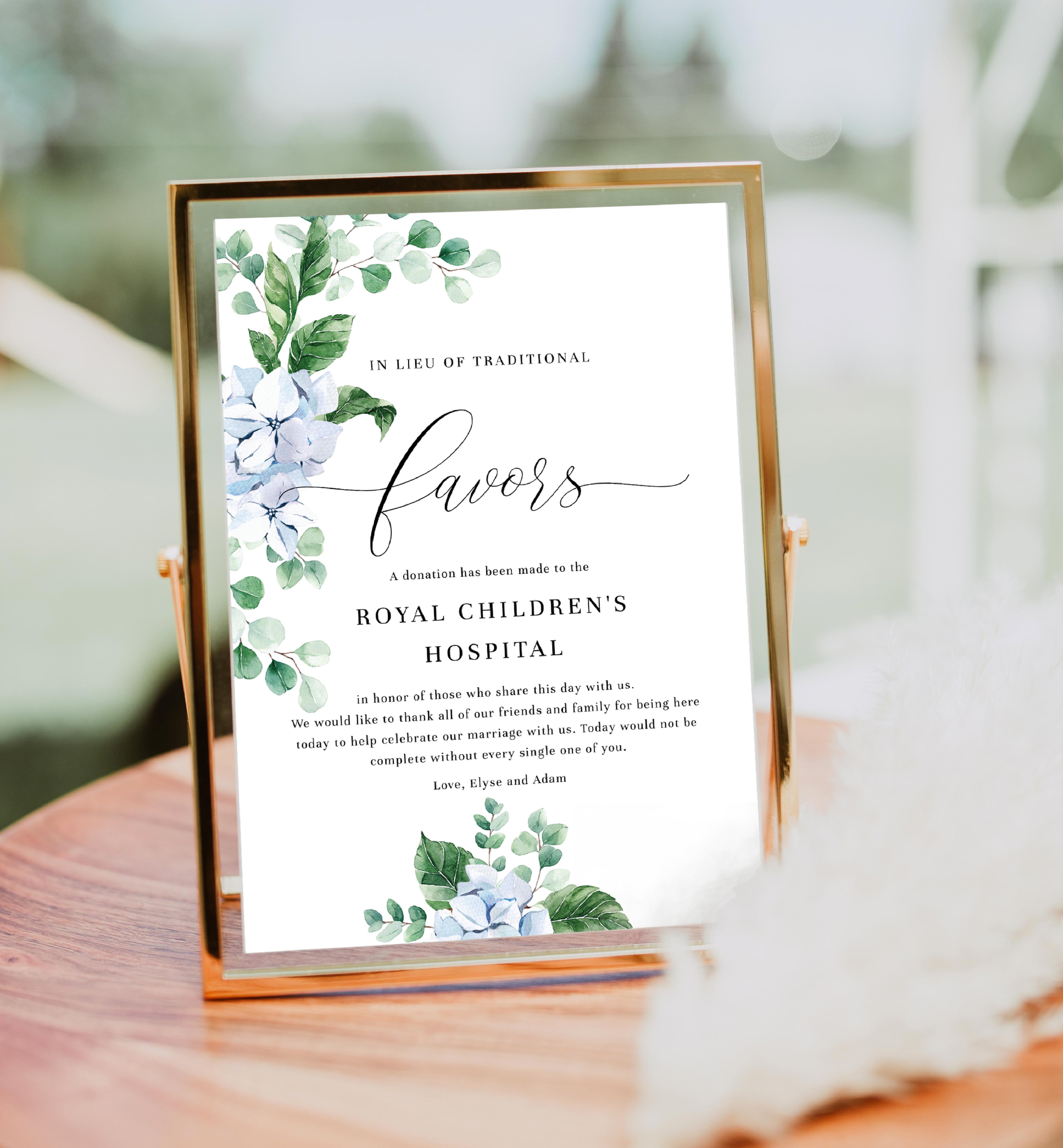 FER-BLU-7-B1307 - FERRAS BLOSSOM - BLUE - IN LIEU OF FAVOURS SIGN design preview