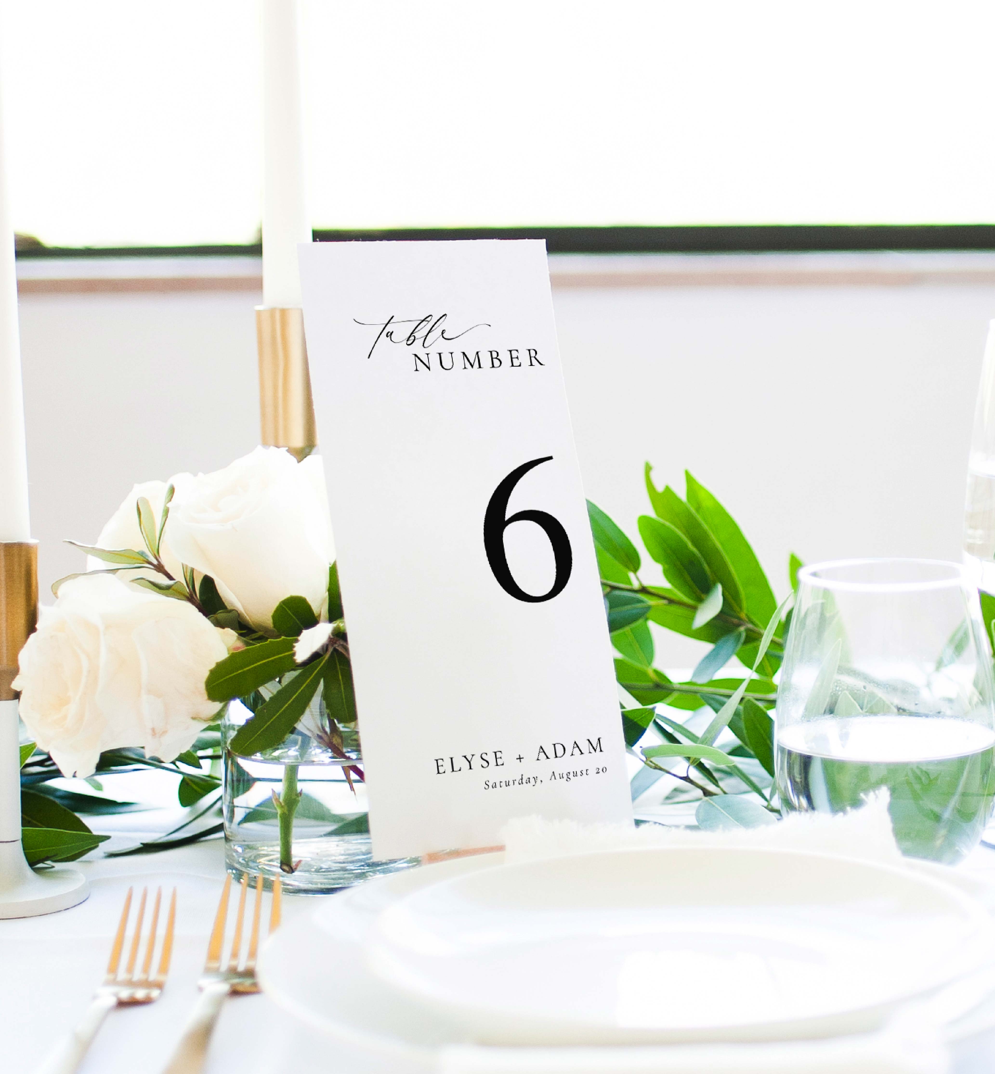 ELE-WHT-9-B2729 - ELLESMERE - WHITE - TABLE NUMBERS design preview