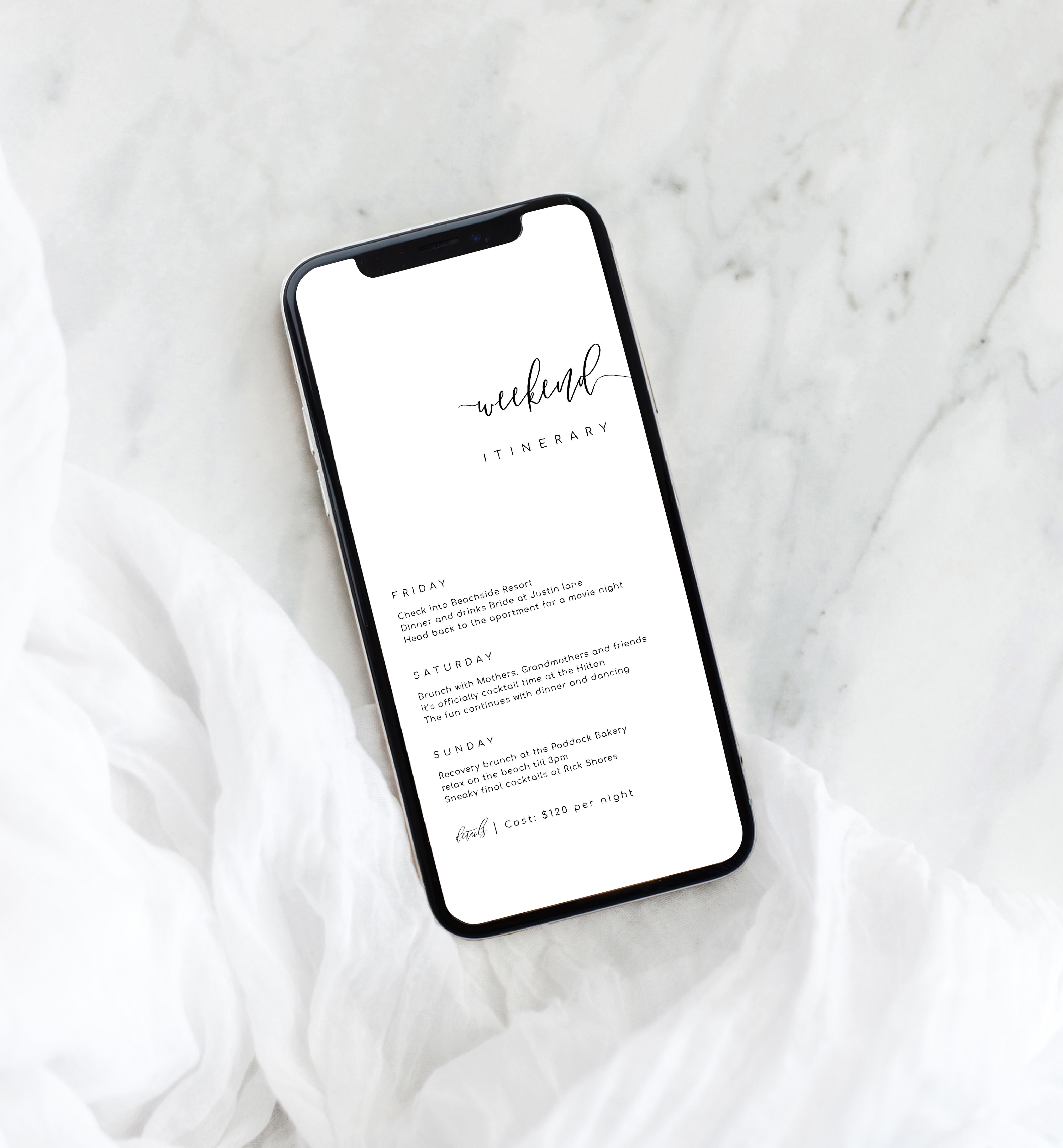 LUC-WHT-16-B553 - LUCAS SCRIPT - WHITE - SMARTPHONE WEEKEND ITINERARY design preview