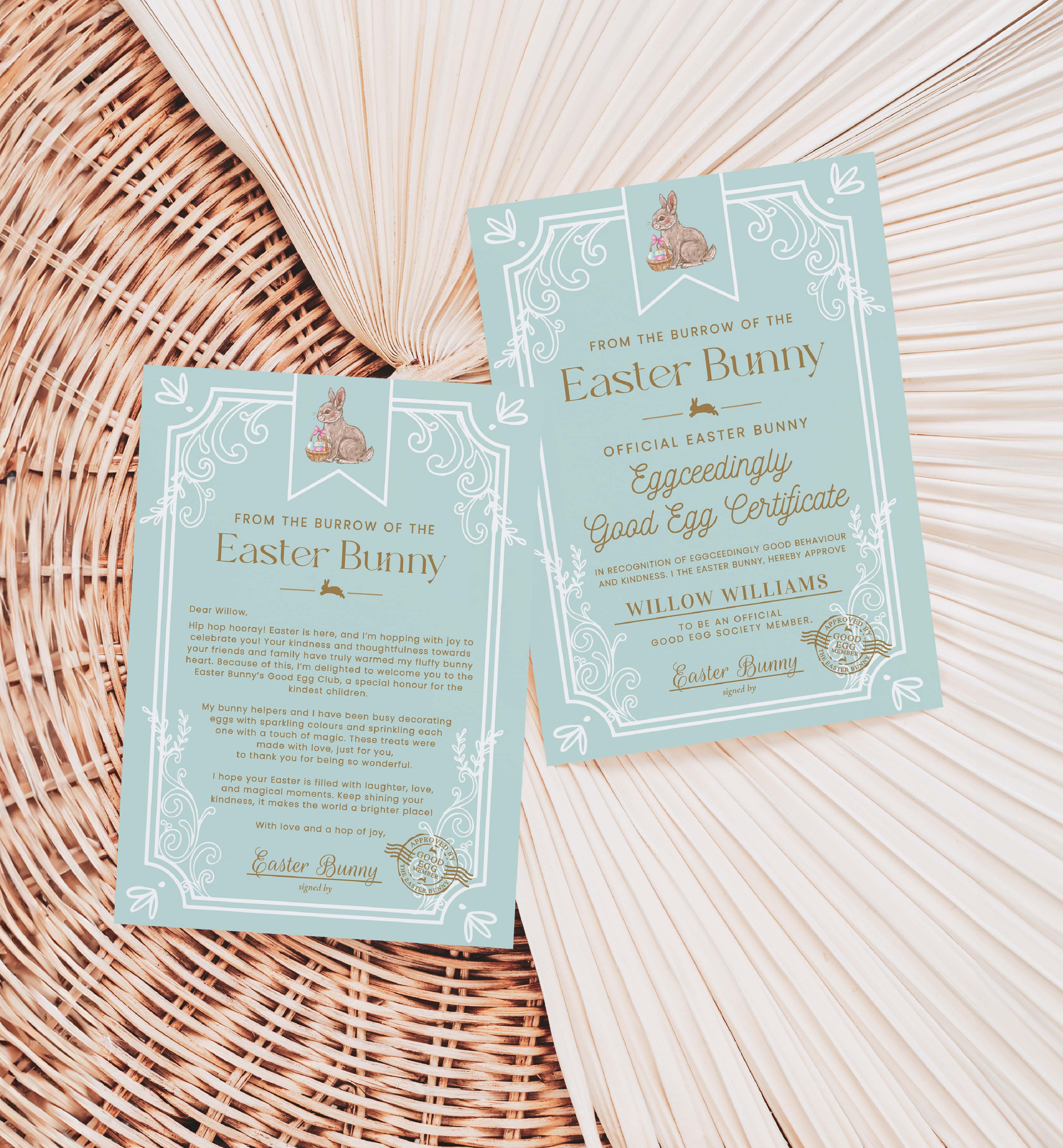 EAS-EGB-24-B3487 - EASTER - EGG BLUE - LETTER FROM THE EASTER BUNNY design preview