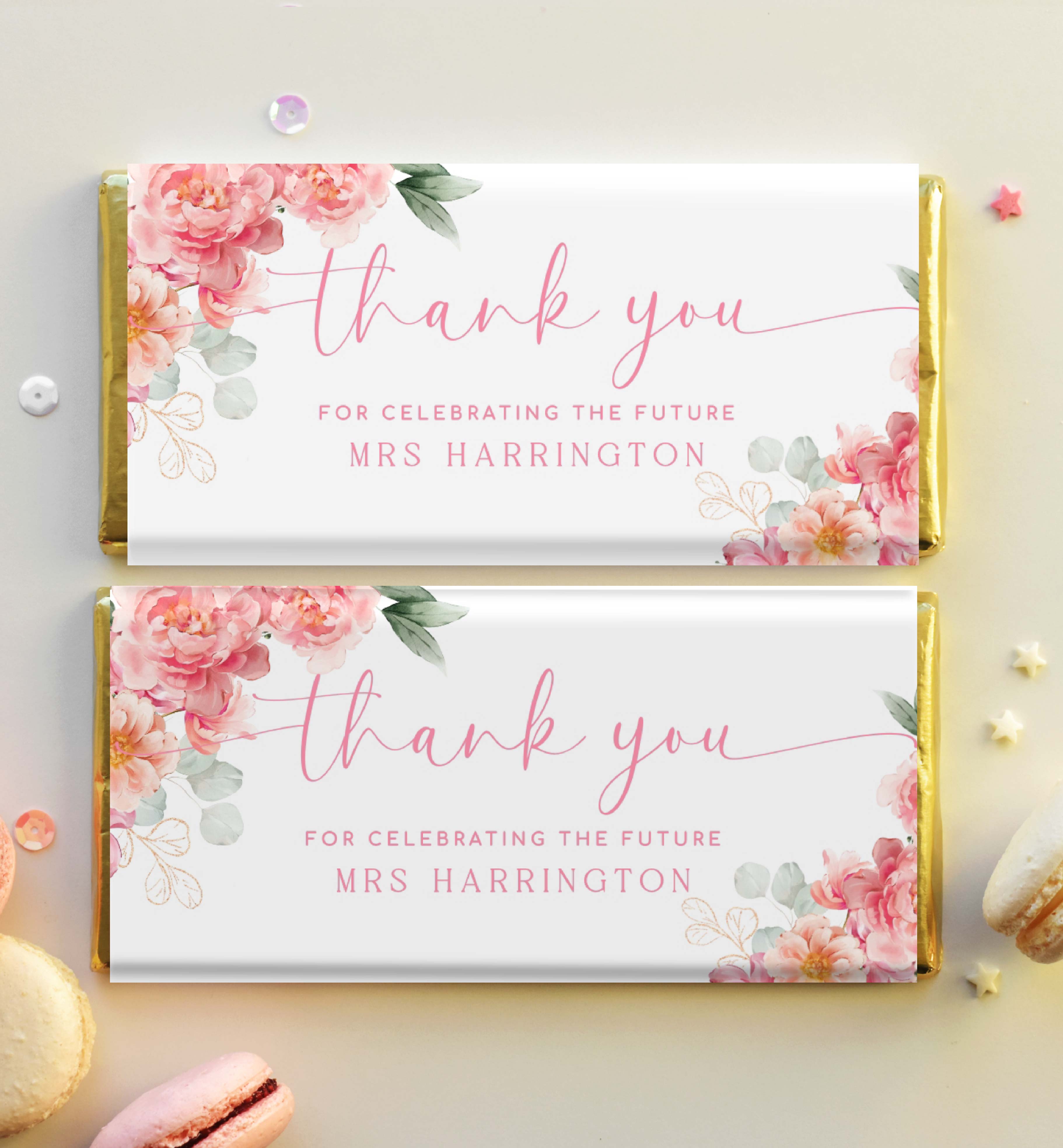 PIP-WHT-6-B3161 - PIPER - WHITE - BRIDAL SHOWER CHOCOLATE WRAPPER design preview