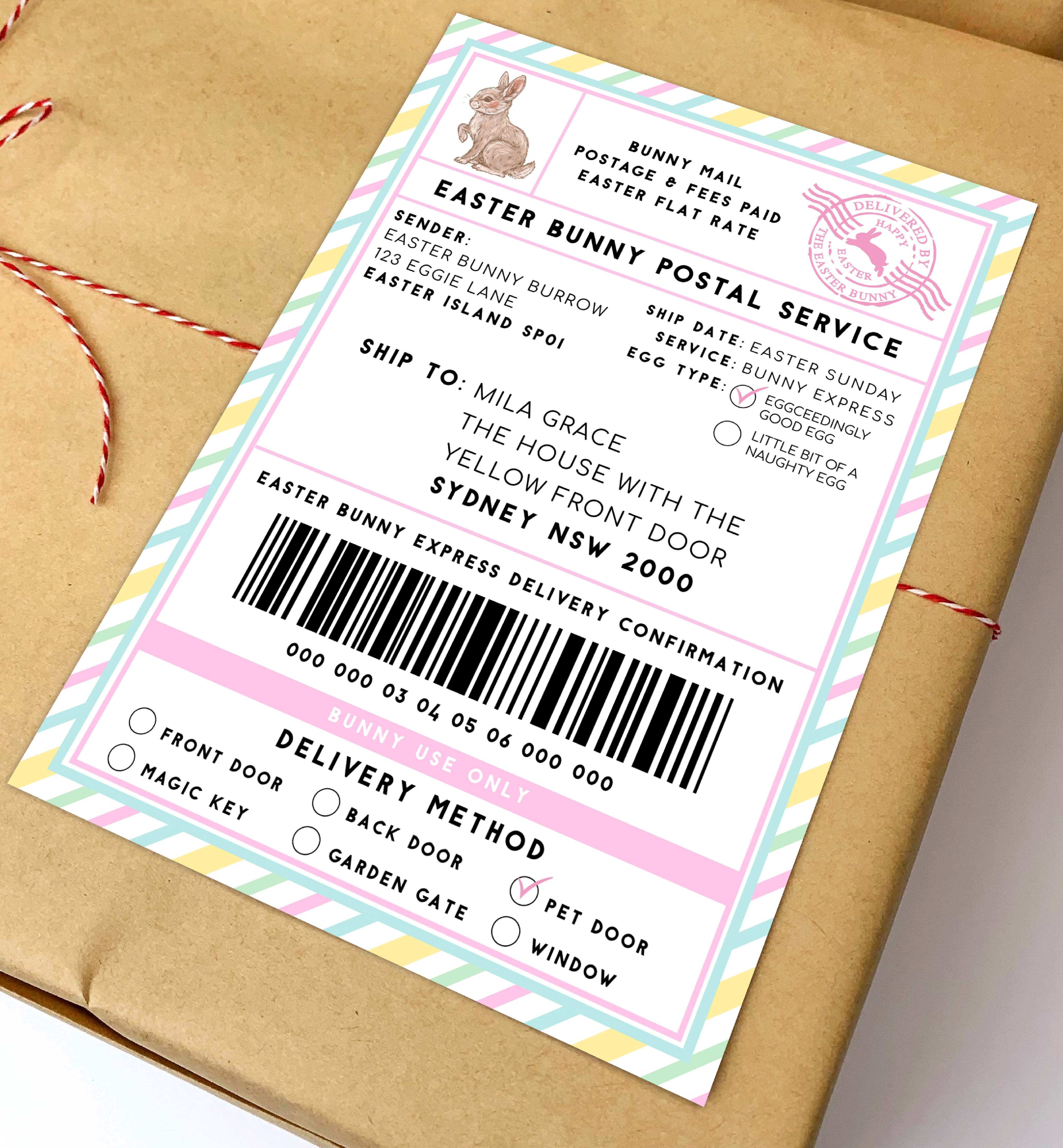 EAS-PMT-6-B3060 - EASTER - PASTEL MULTI - SHIPPING LABEL design preview