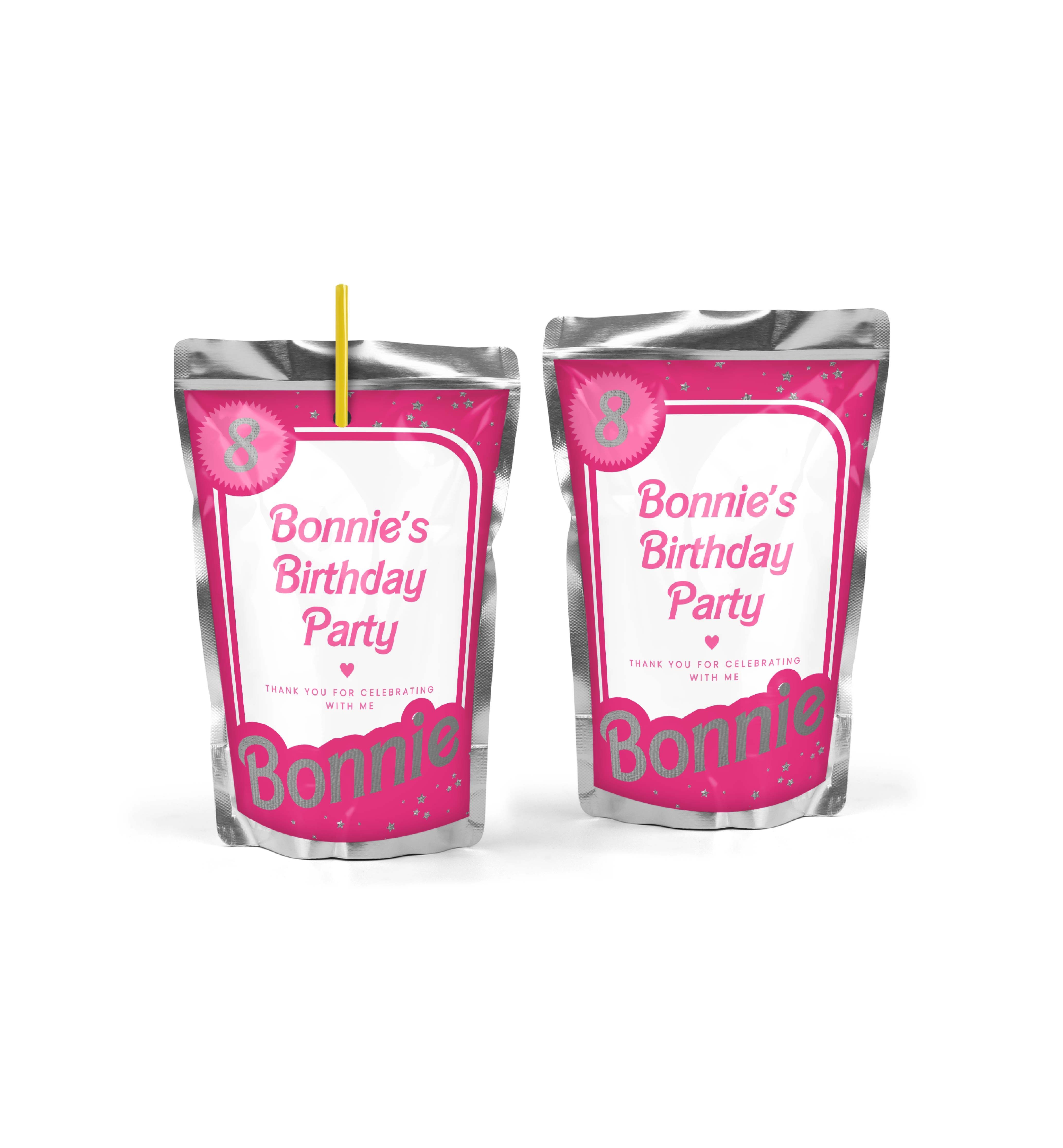 BAR-HPK-6-B2671 - BARBIE - HOT PINK SILVER - CAPRI SUN POUCH LABEL design preview