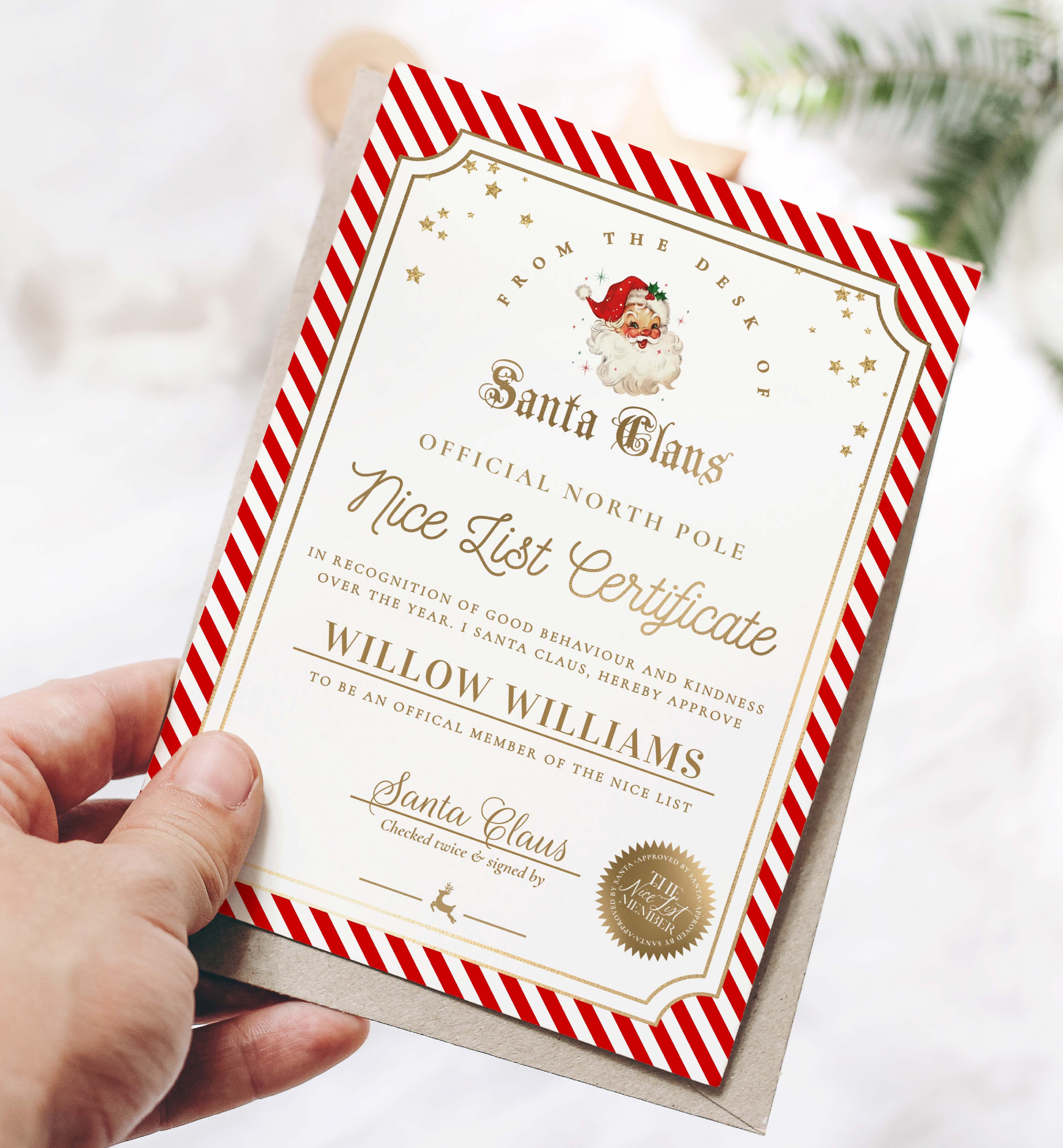 STR-RED-24-B2839 - STRIPE - RED - SANTA NICE LIST CERTIFICATE design preview