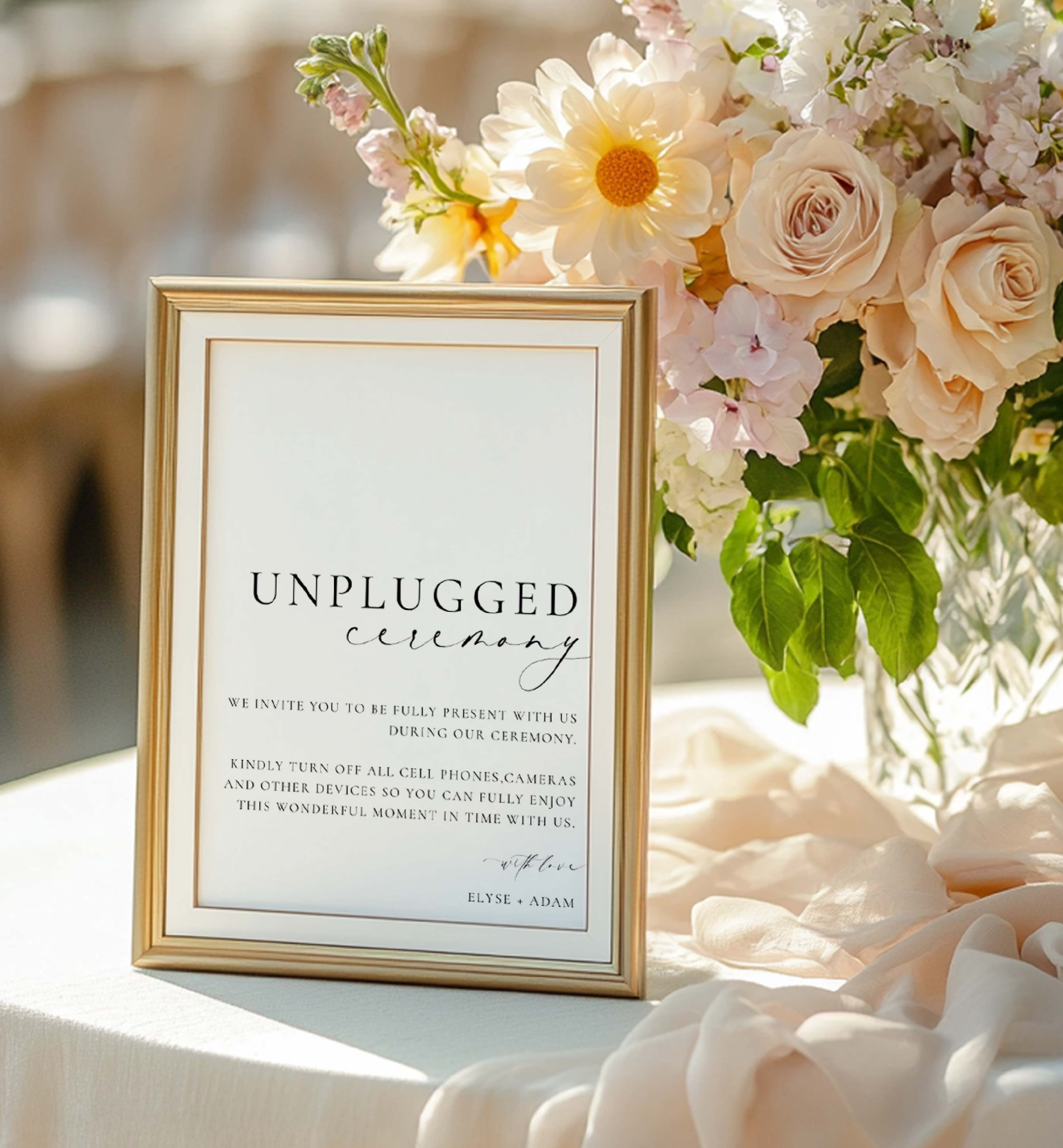 ELE-WHT-7-B3644 - ELLESMERE - WHITE - UNPLUGGED CEREMONY SIGN design preview